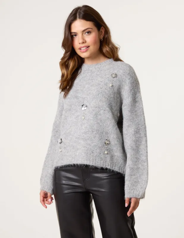 Flower Embellished Jumper sold by Blue Vanilla