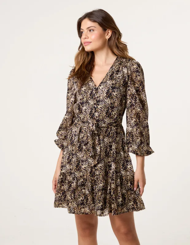Button Up Belted Chiffon Mini Dress sold by Blue Vanilla