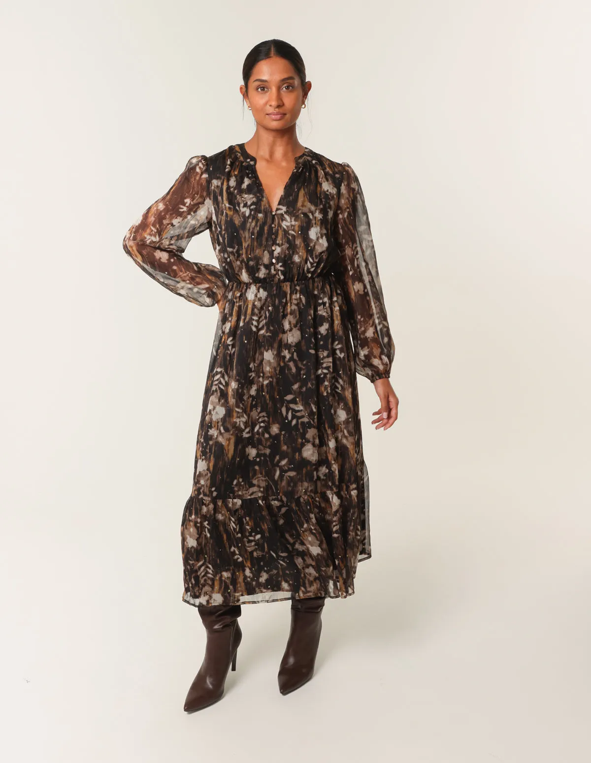 Button Front Midi Dress sold by Blue Vanilla