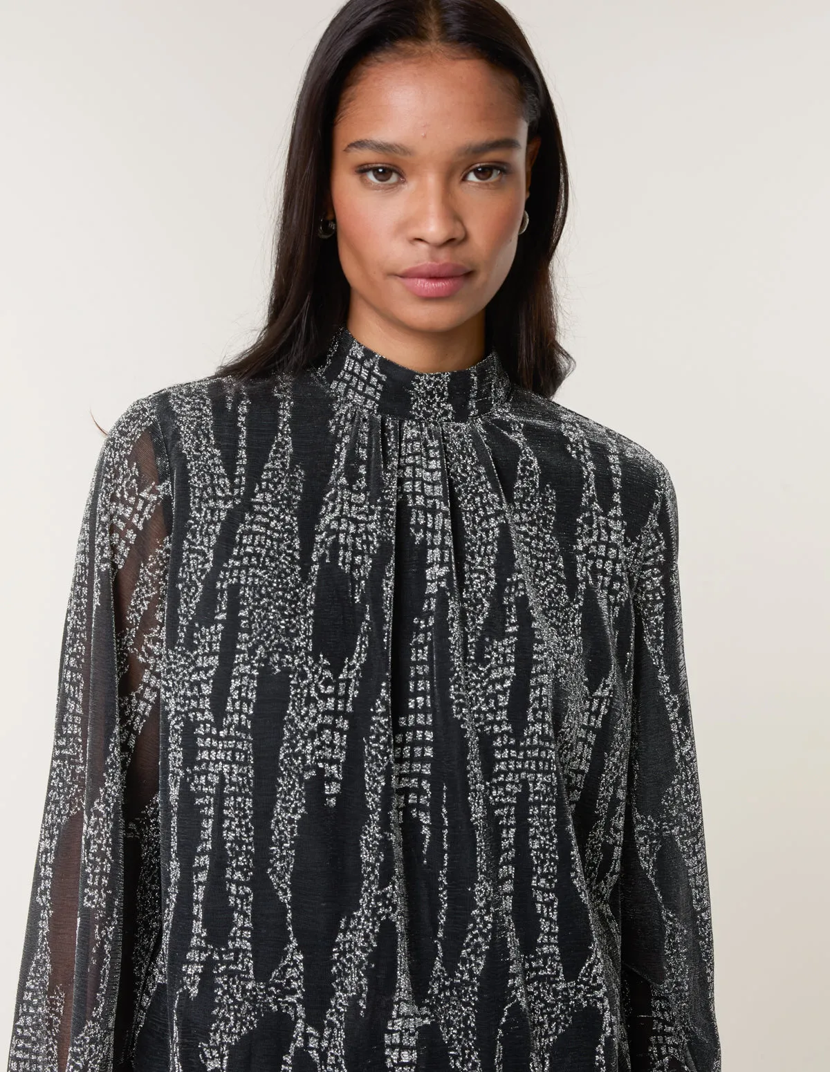 Snake High Neck Puff Ball Blouse sold by Blue Vanilla product image thumbnail 2