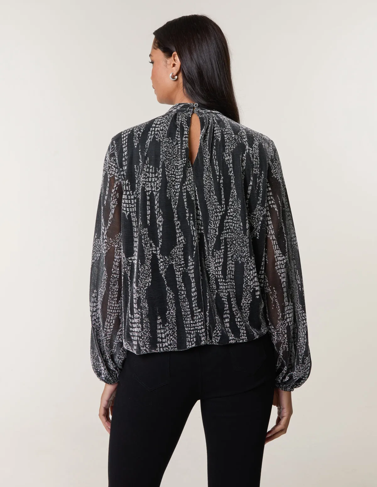 Snake High Neck Puff Ball Blouse sold by Blue Vanilla product image thumbnail 4