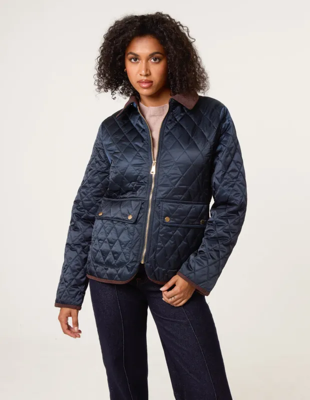 Diamond Quilted Cord Collar Coat sold by Blue Vanilla