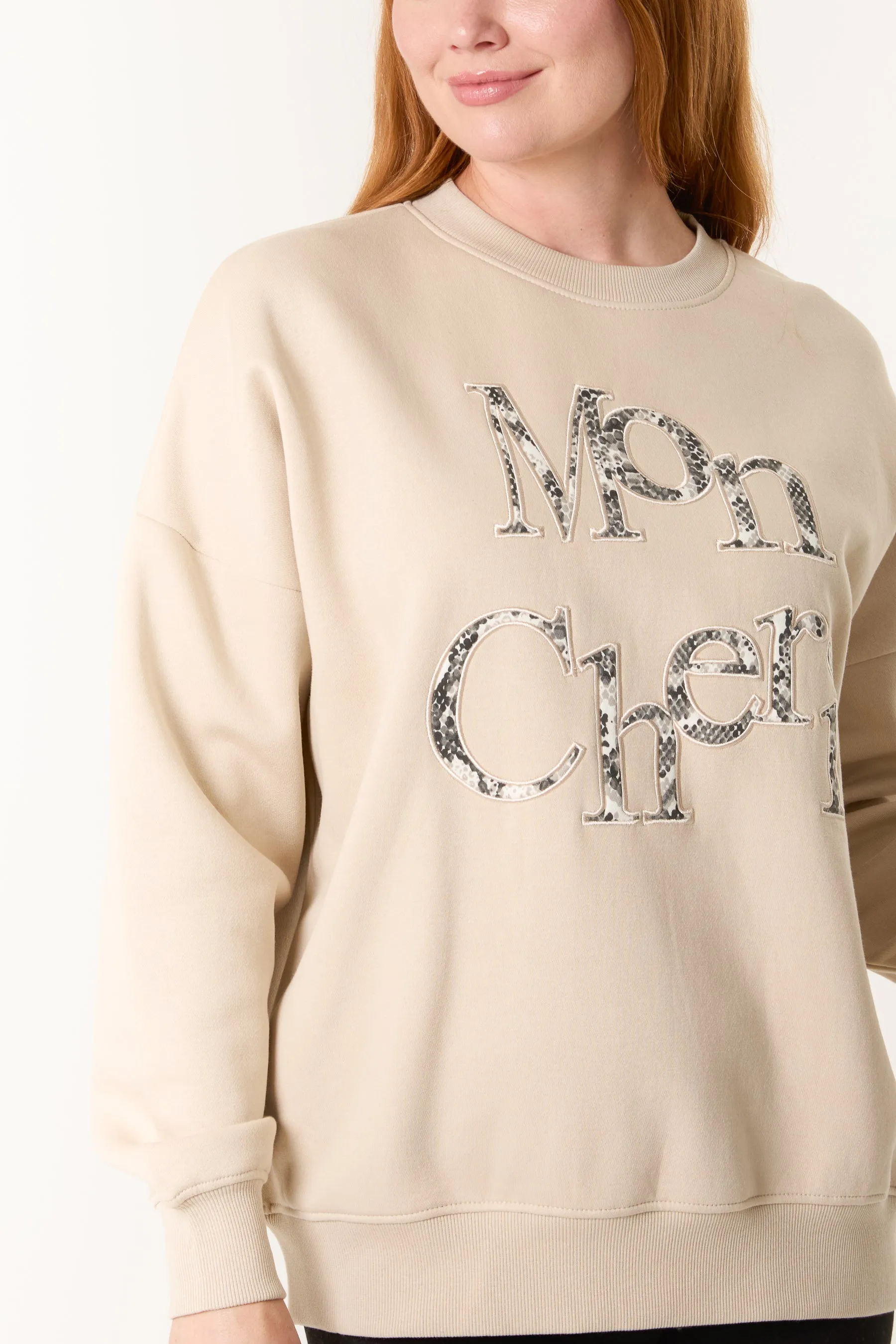 Slogan Mon Cheri Snake Sweatshirt sold by Blue Vanilla