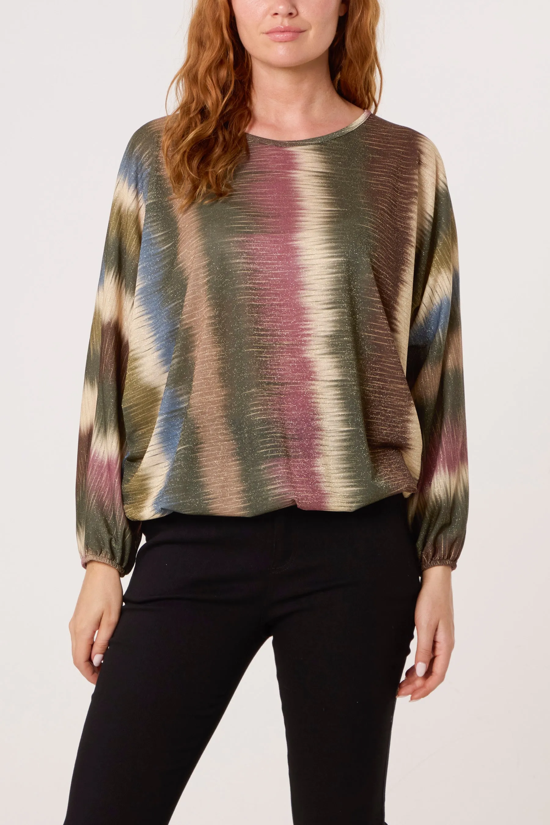 Printed Round Neck Long Sleeve Top sold by Blue Vanilla