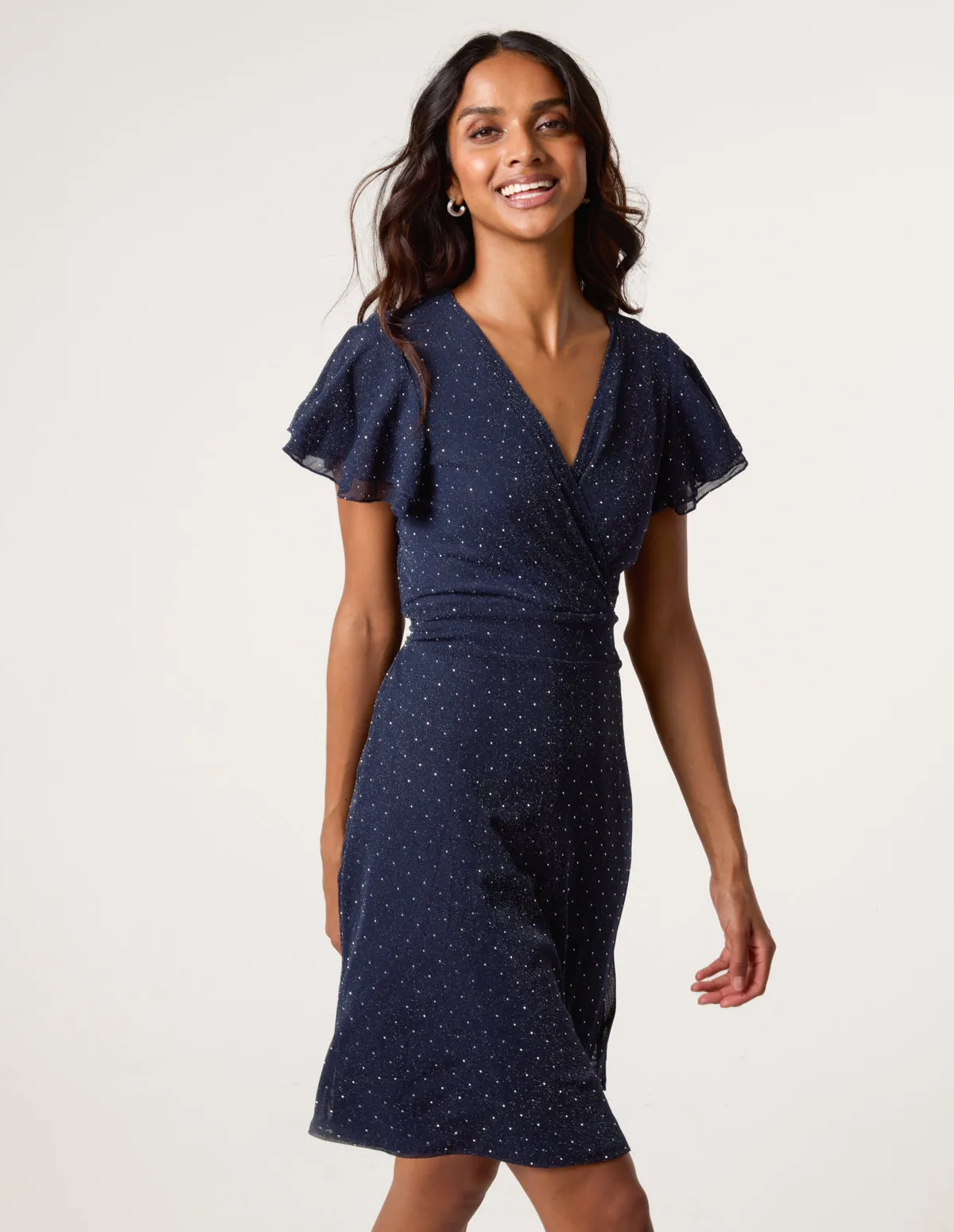 Rhinestone Diamante Wrap Dress sold by Blue Vanilla product image thumbnail 4