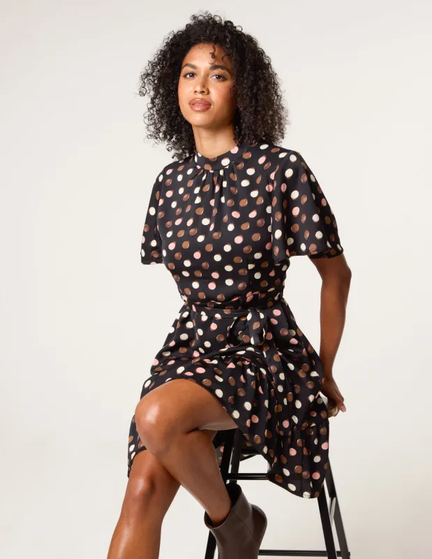 Polka Dot High Neck Flippy Dress sold by Blue Vanilla
