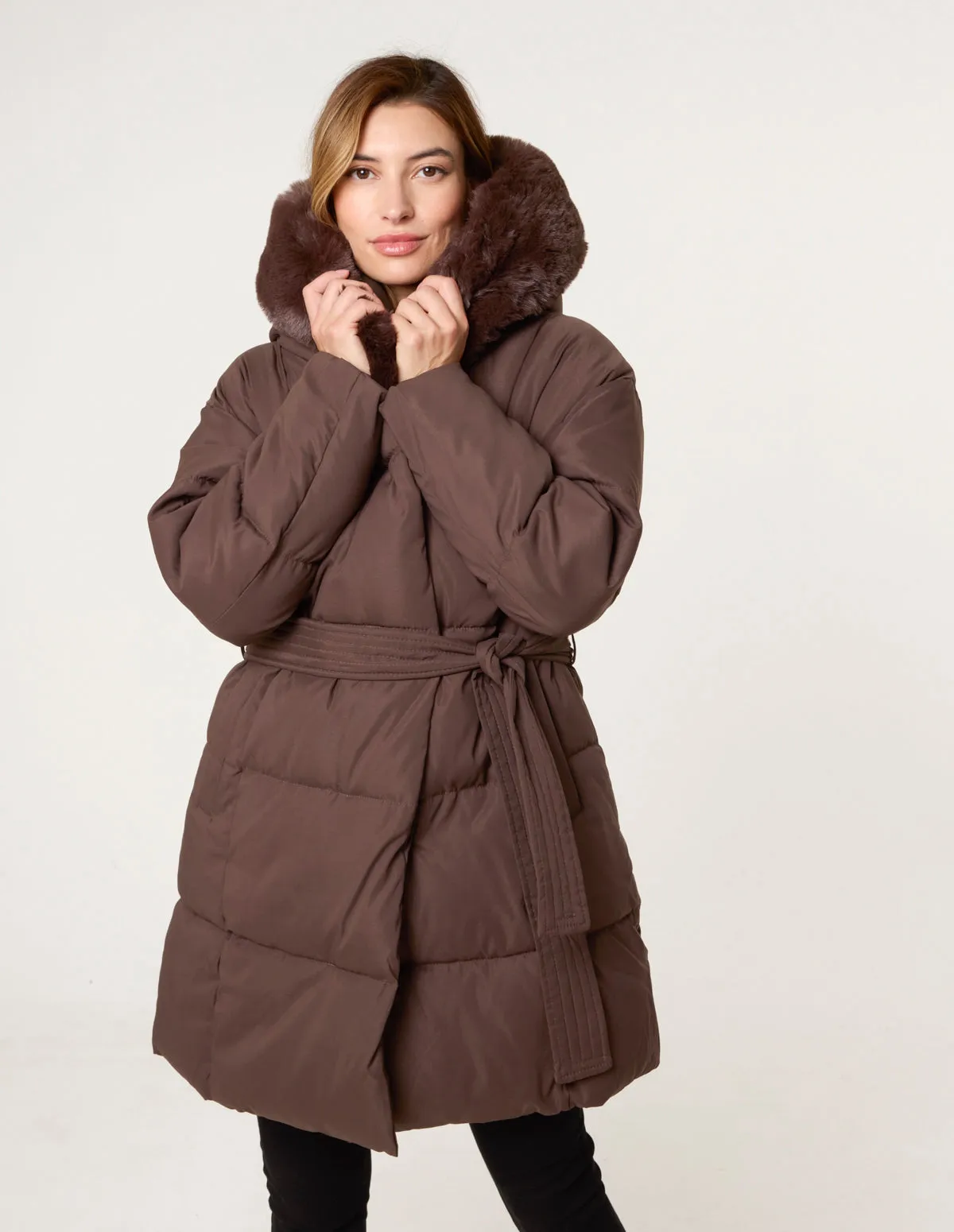 Faux Fur Hood Puffer Coat sold by Blue Vanilla product image thumbnail 2