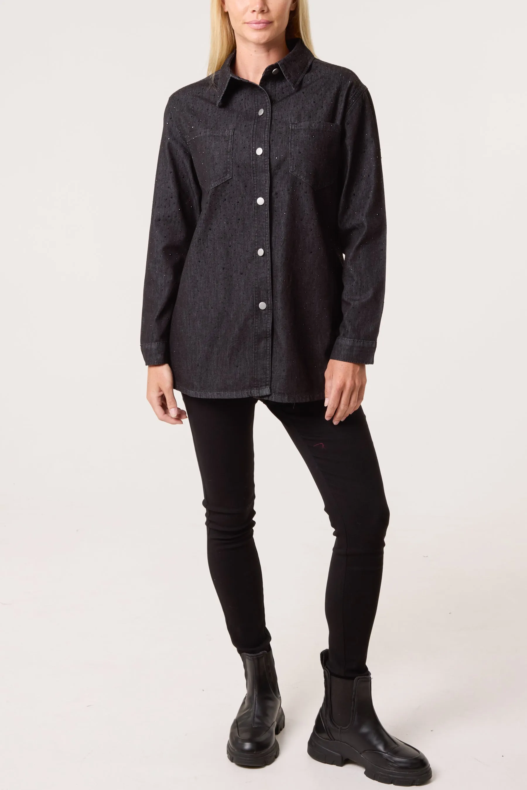 Long Sleeved Denim Shirt sold by Blue Vanilla product image thumbnail 2