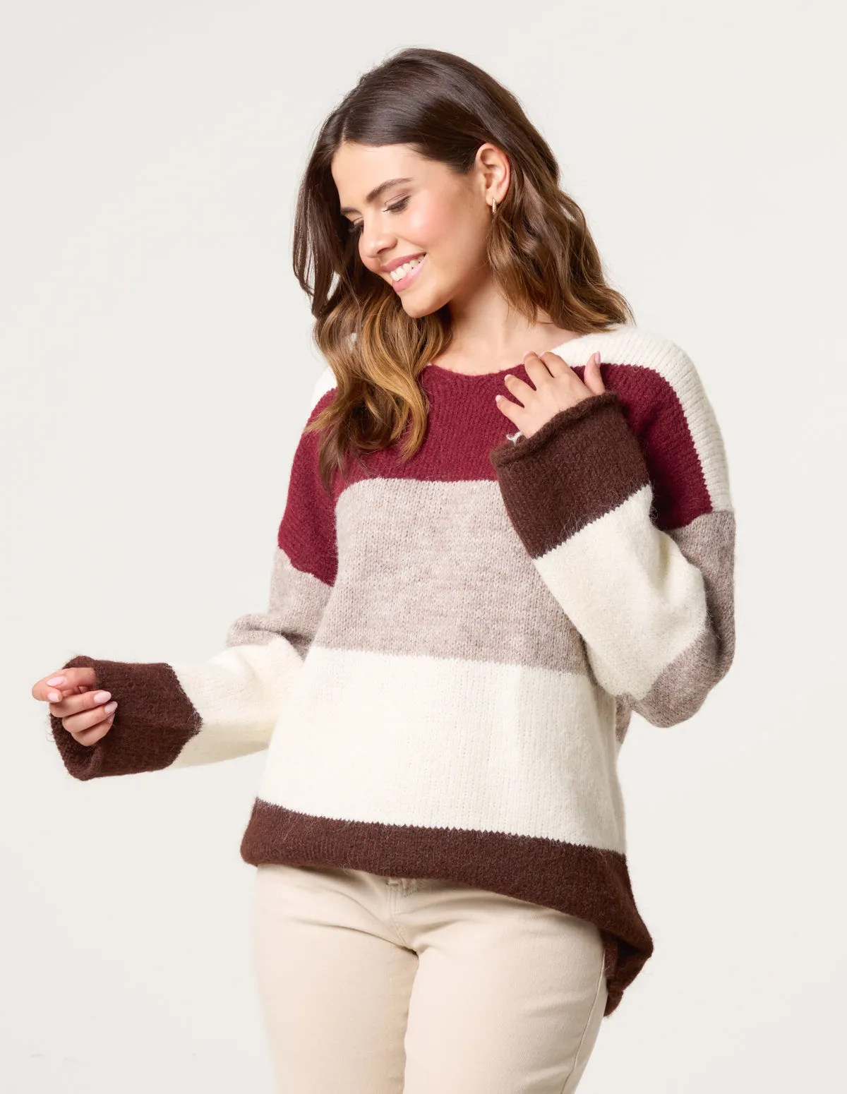 Colourful Stripped V Neck Jumper sold by Blue Vanilla