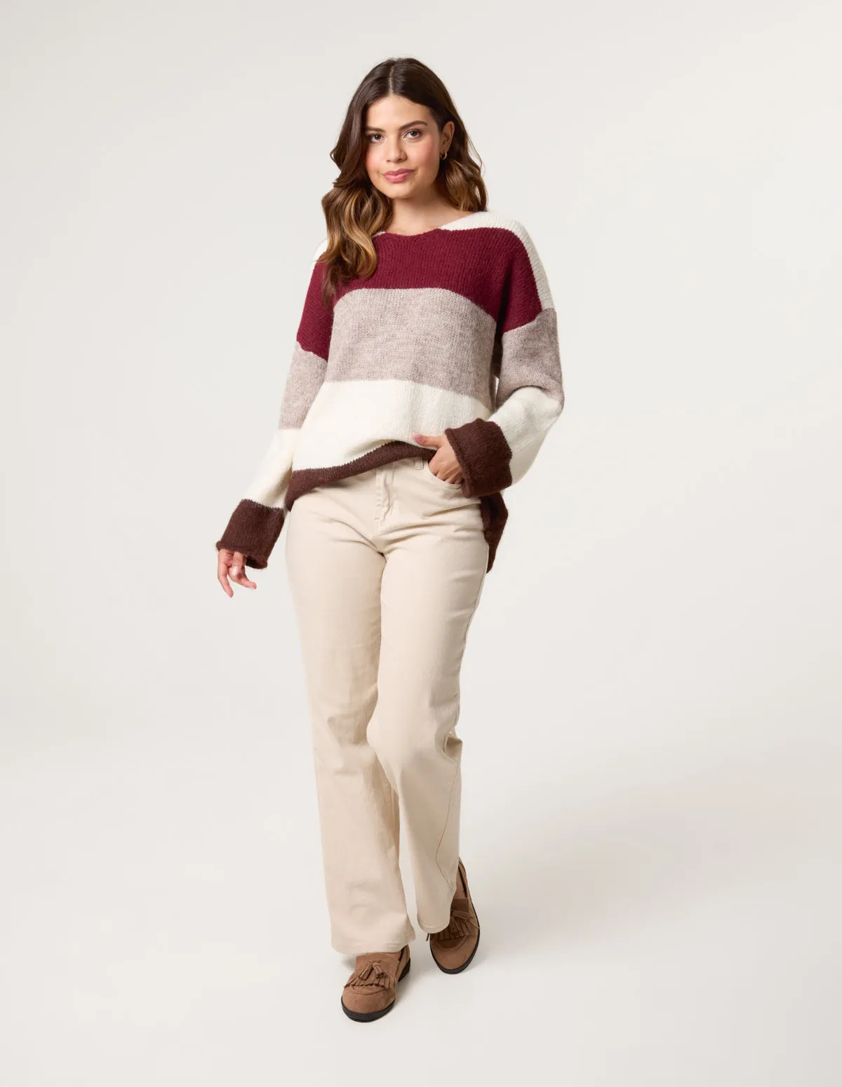 Colourful Stripped V Neck Jumper sold by Blue Vanilla product image thumbnail 2