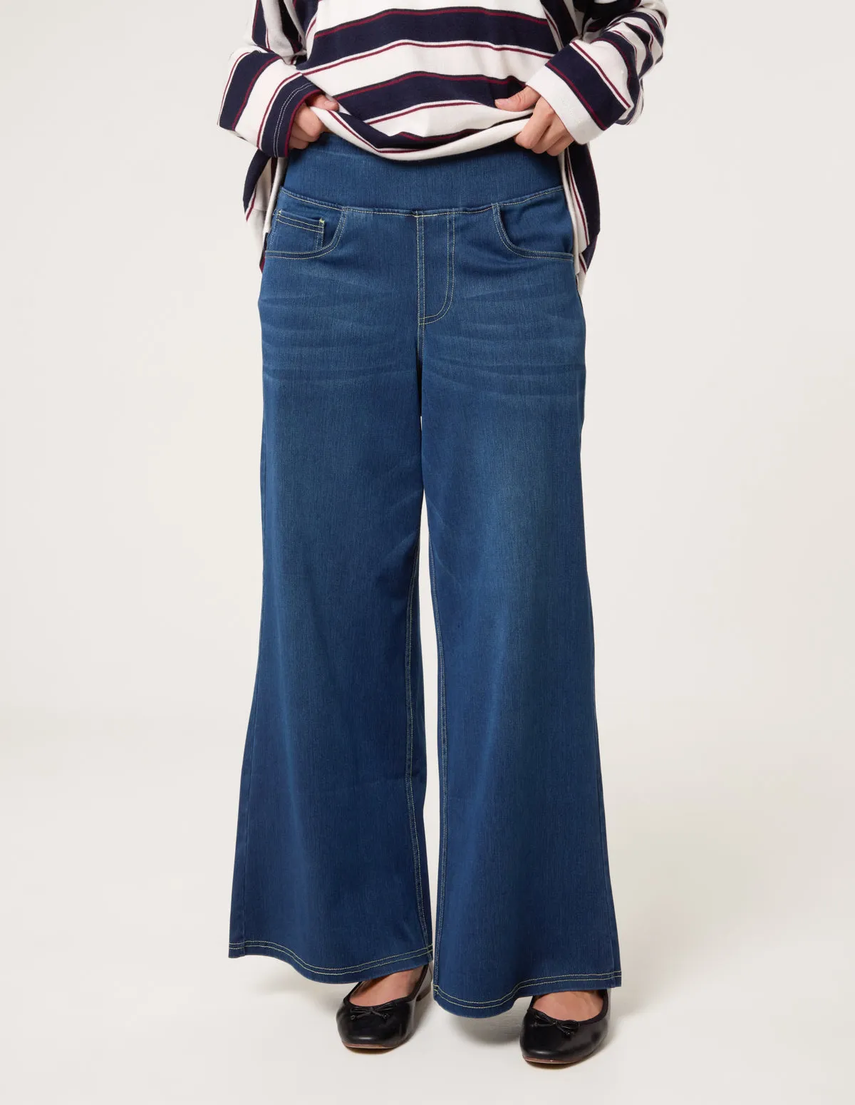 Multi Stretch Wide Leg Jeans sold by Blue Vanilla