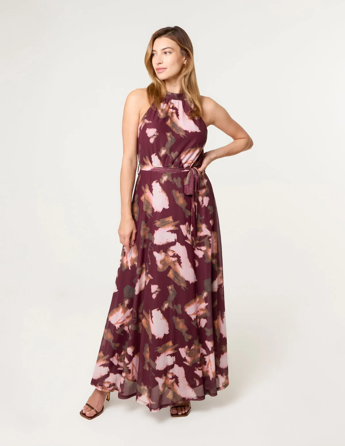 Mesh Halterneck Belted Maxi Dress sold by Blue Vanilla product image thumbnail 3