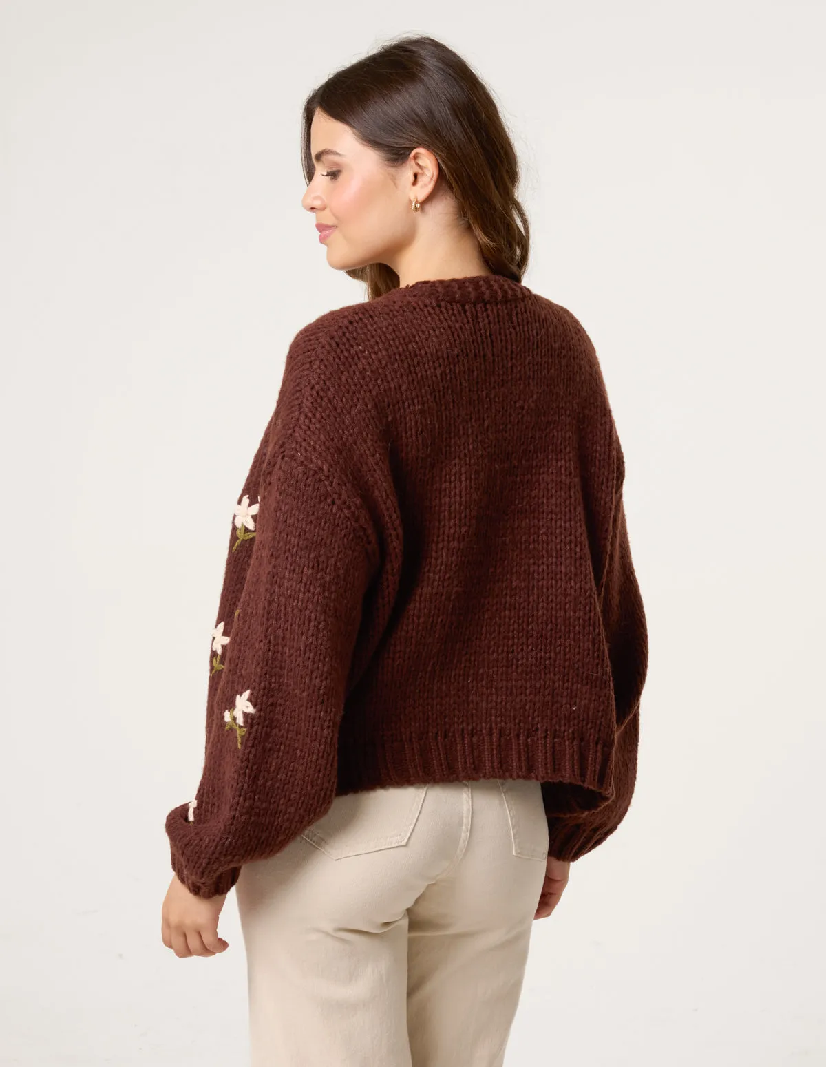 Flower Embroidery Detailed Cardigan sold by Blue Vanilla product image thumbnail 4