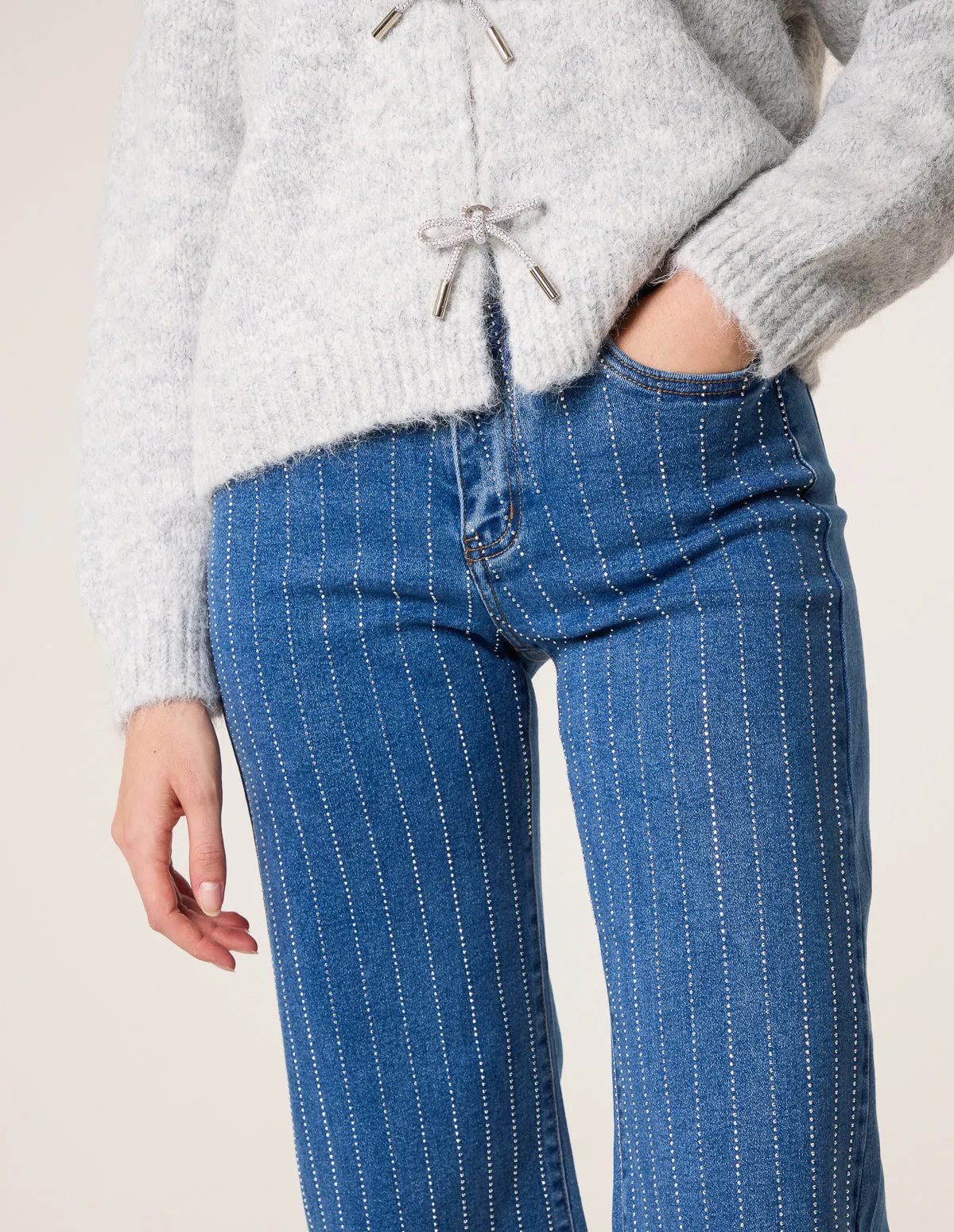 Vertical Stripe Diamante Jeans sold by Blue Vanilla product image thumbnail 3
