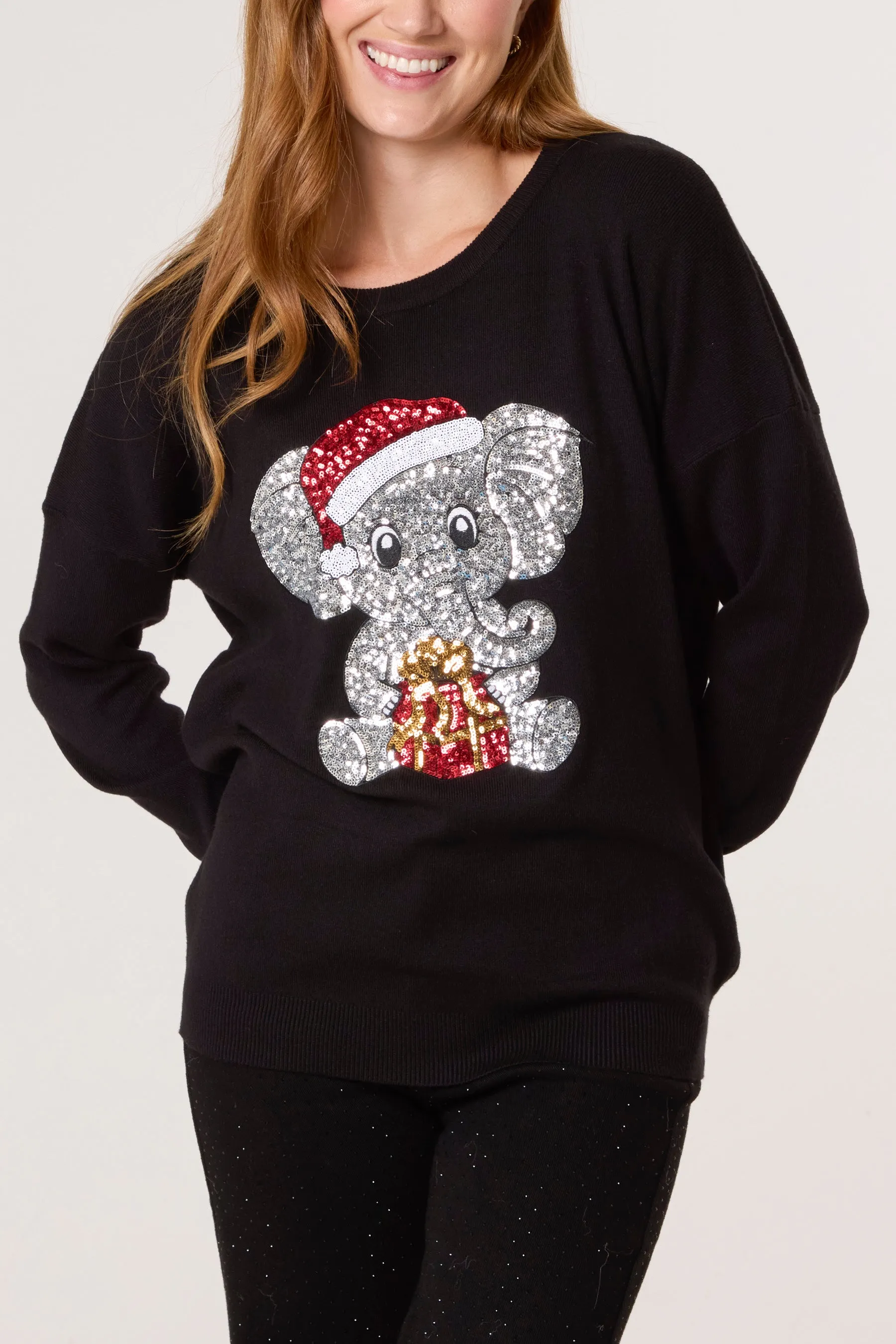 Christmas Sequin Elephant Jumper sold by Blue Vanilla