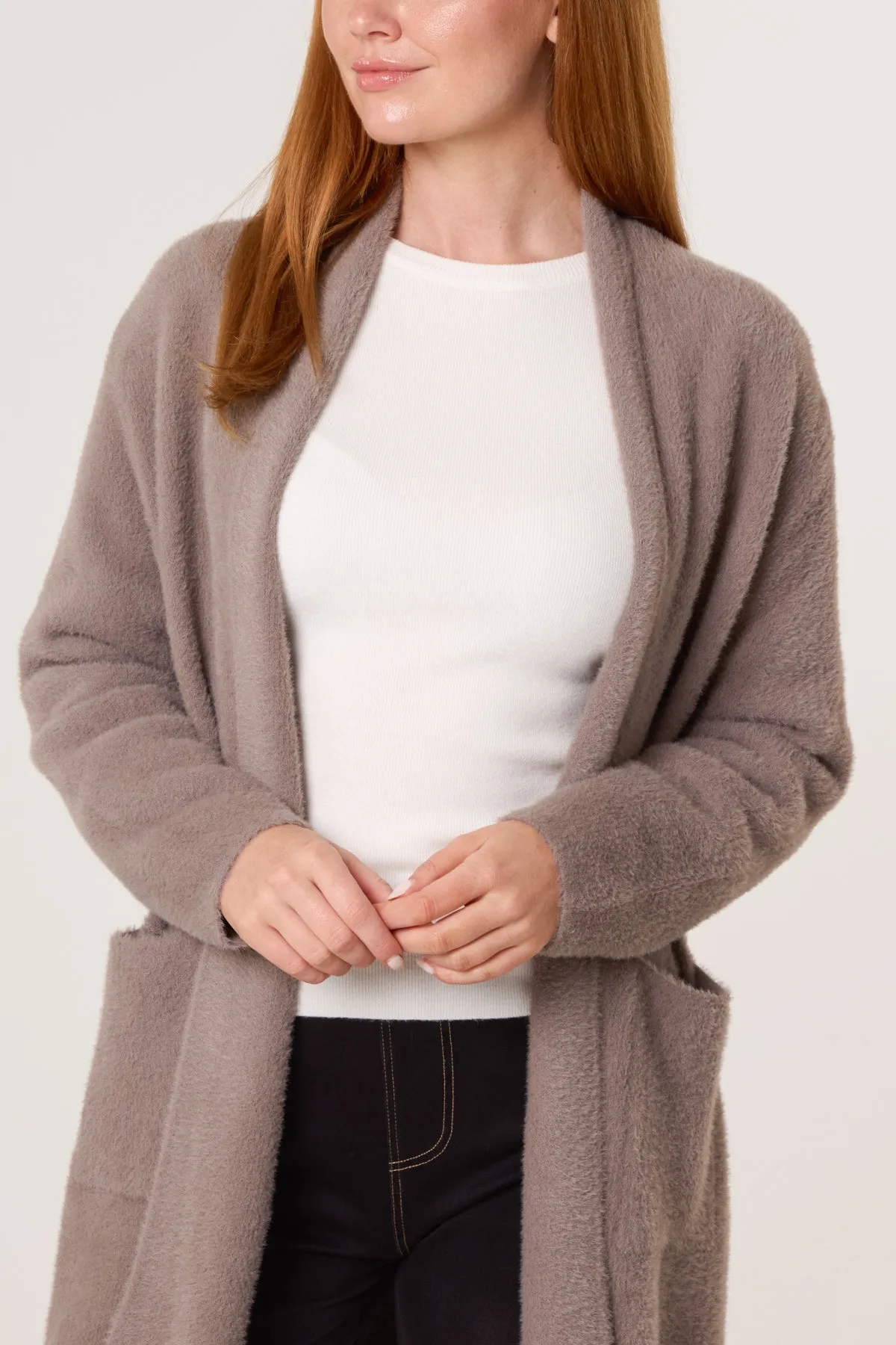 Fluffy Fleece Open Midi Cardigan sold by Blue Vanilla product image thumbnail 3