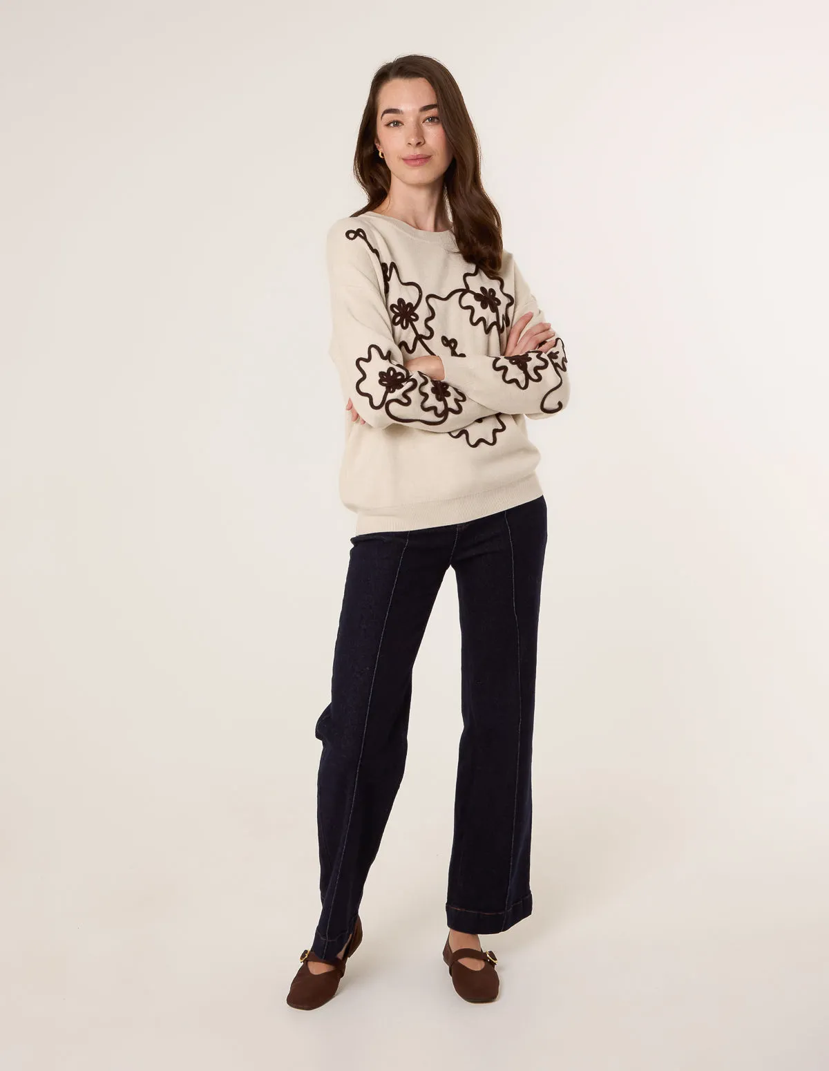 Floral Embroidery Detailed Jumper sold by Blue Vanilla product image thumbnail 4