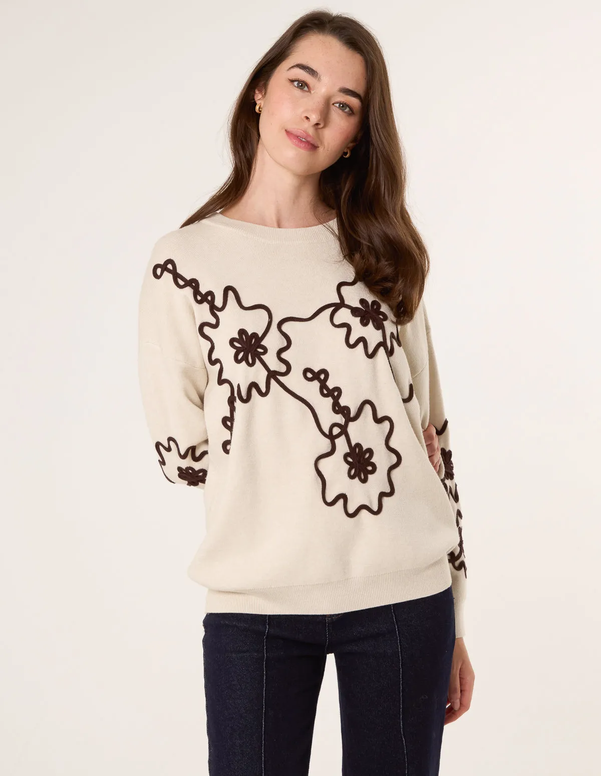 Floral Embroidery Detailed Jumper sold by Blue Vanilla