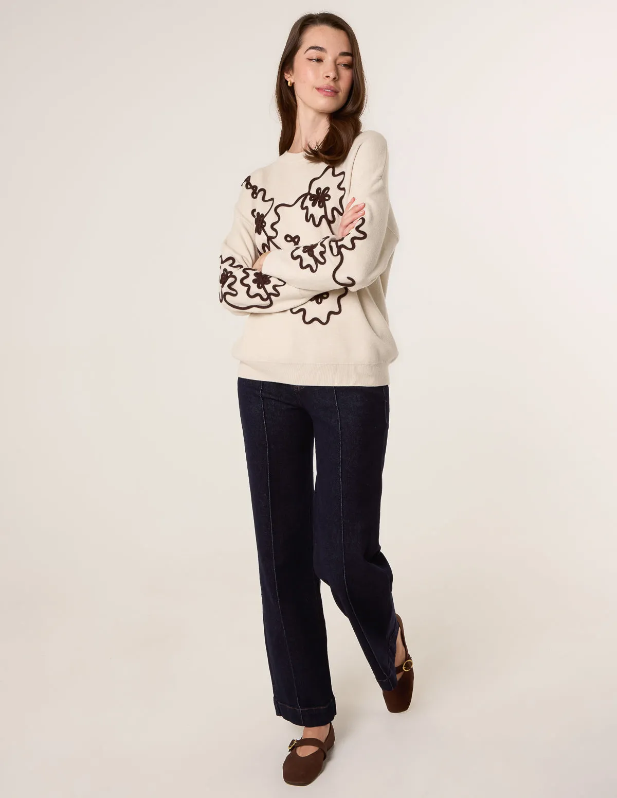 Floral Embroidery Detailed Jumper sold by Blue Vanilla product image thumbnail 3