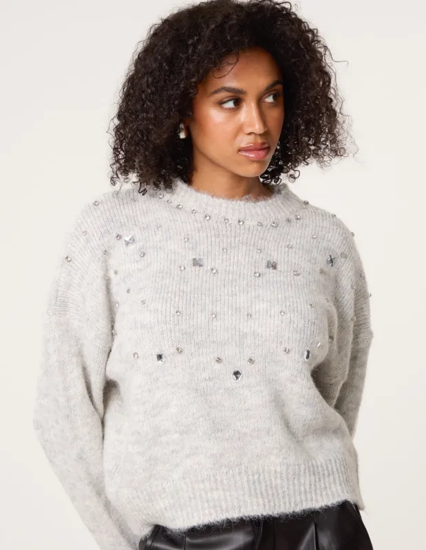 Diamante Round Neck Jumper sold by Blue Vanilla