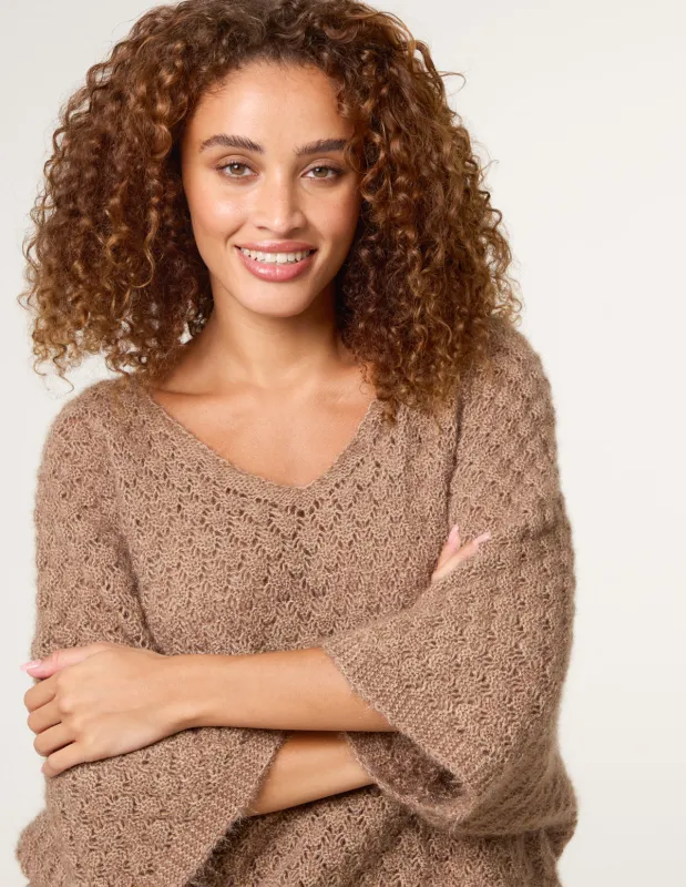 Pointelle Knit Batwing Jumper sold by Blue Vanilla