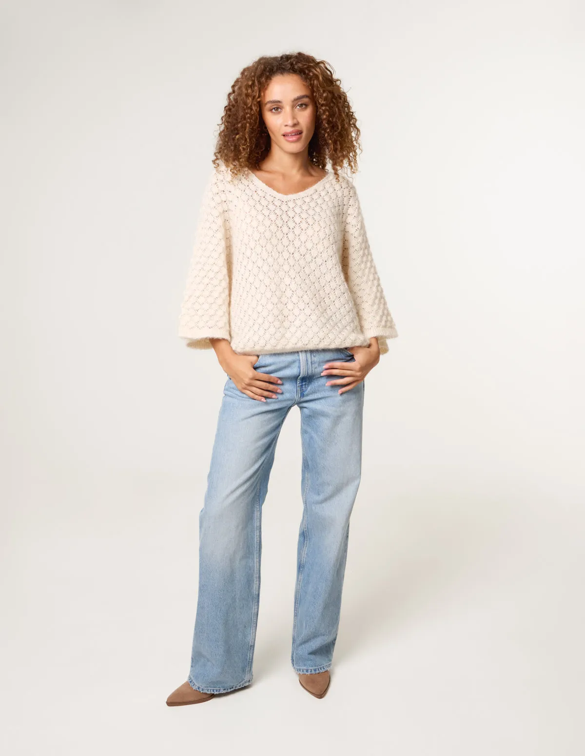 Pointelle Knit Batwing Jumper sold by Blue Vanilla product image thumbnail 3