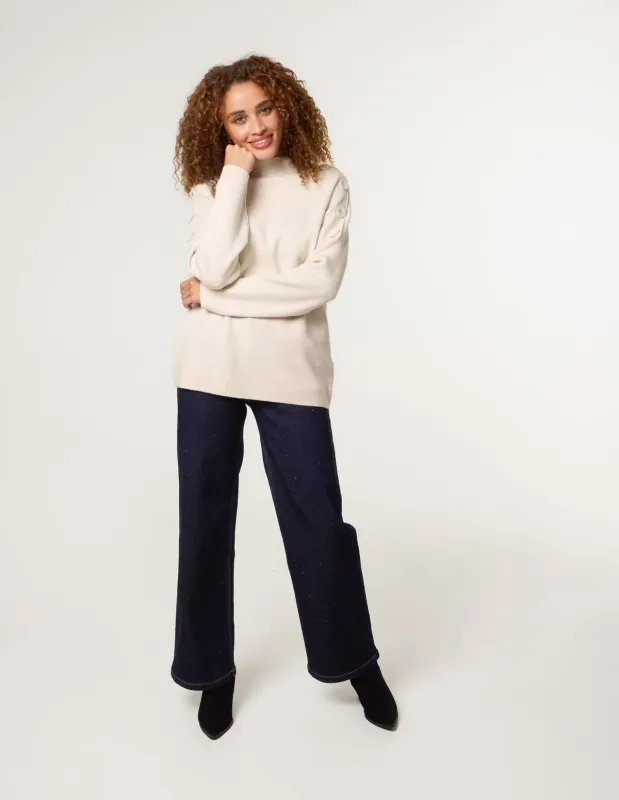 Button Shoulder Jumper sold by Blue Vanilla