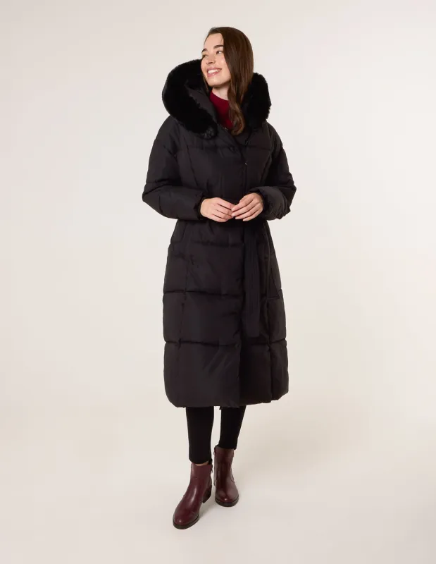 Long Puffer Faux Fur Hooded Coat sold by Blue Vanilla