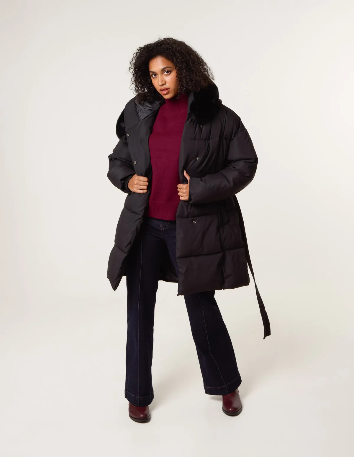 Faux Fur Hood Puffer Coat sold by Blue Vanilla product image thumbnail 3