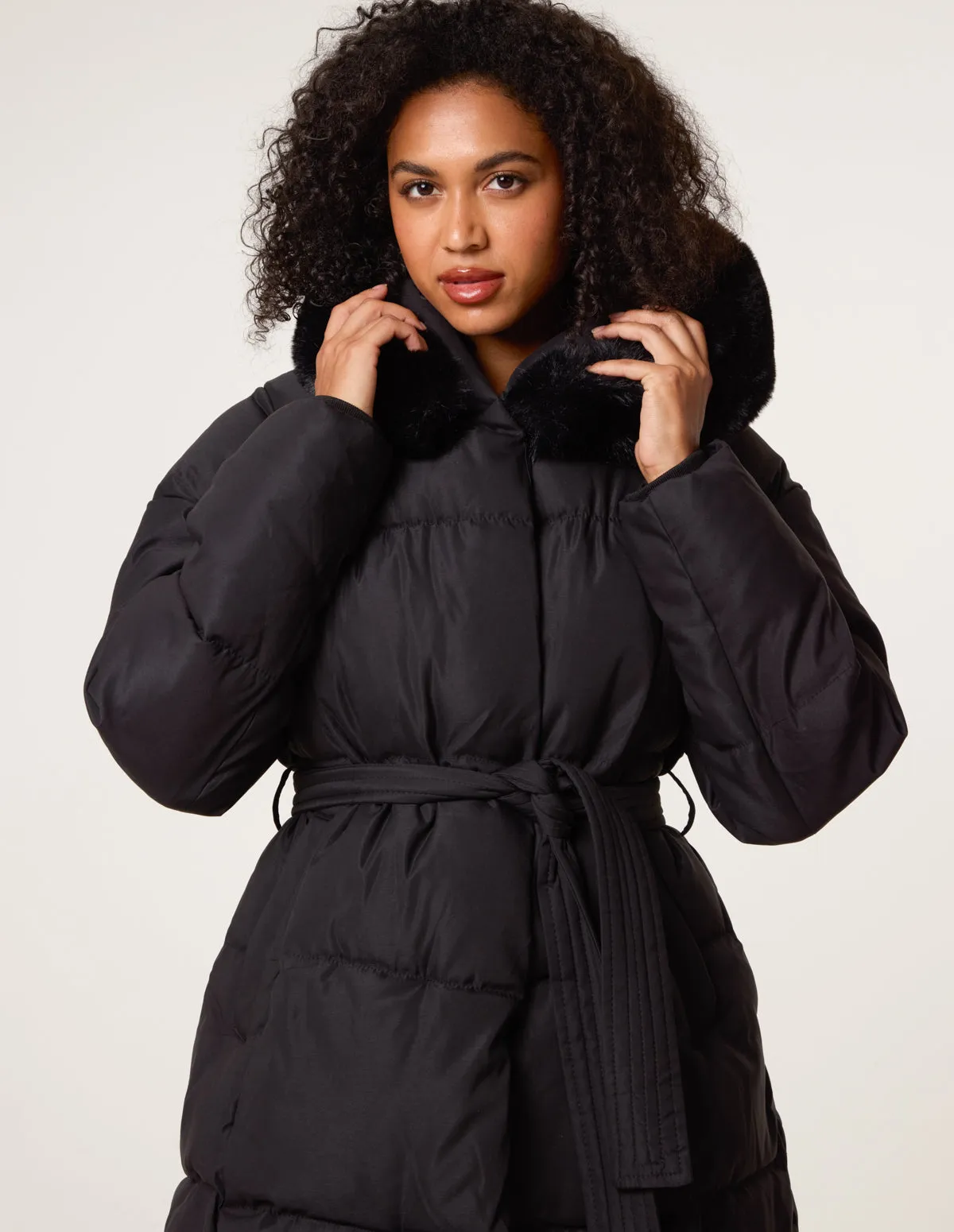 Faux Fur Hood Puffer Coat sold by Blue Vanilla product image thumbnail 2