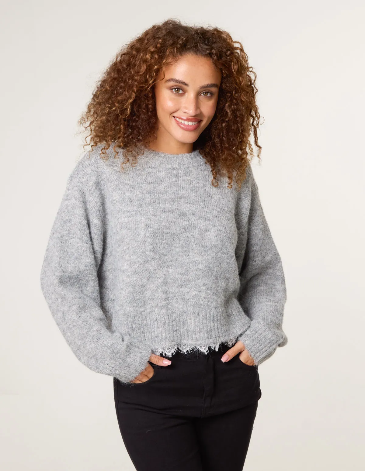 Lace Detailed Crew Neck Jumper sold by Blue Vanilla product image thumbnail 2