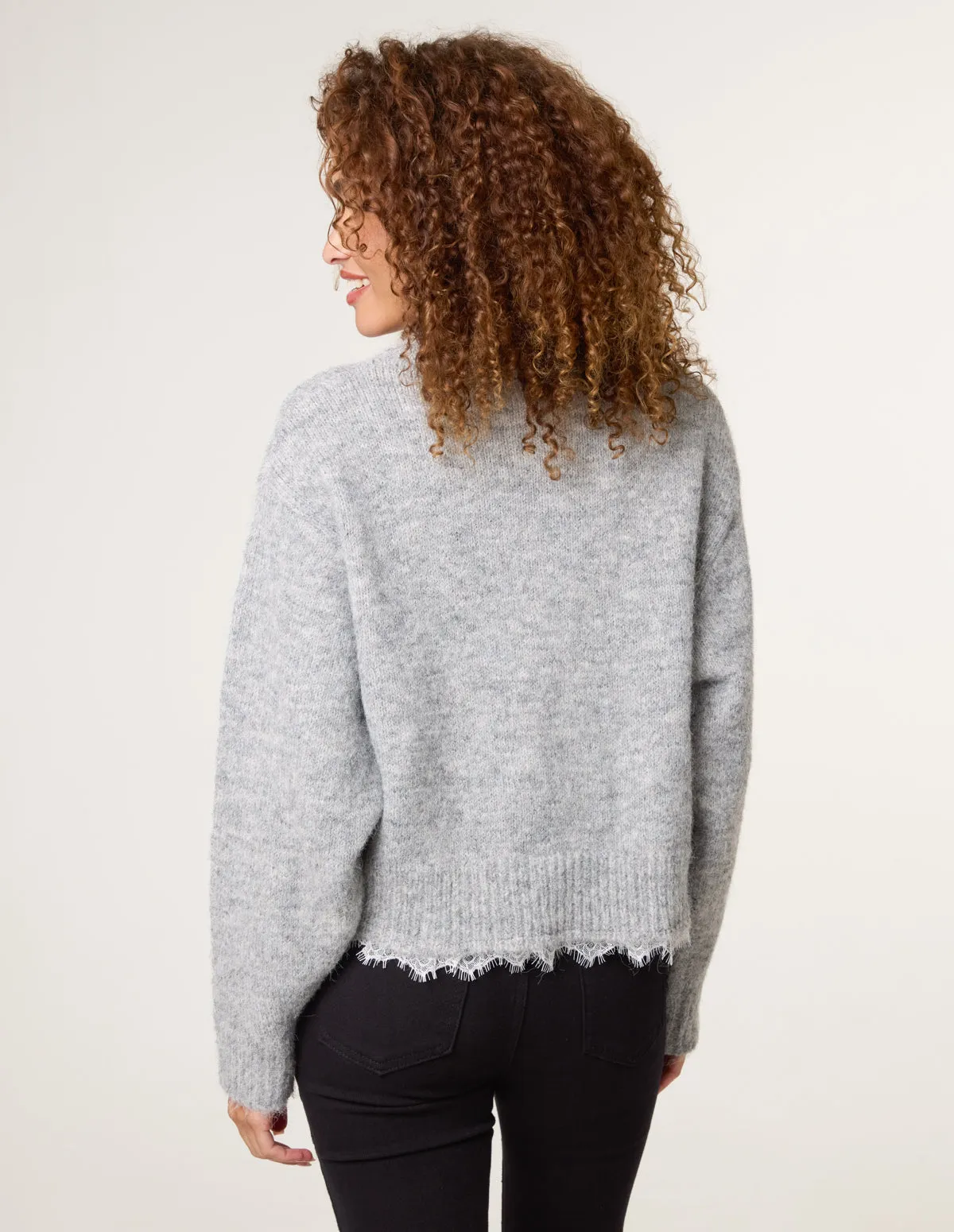 Lace Detailed Crew Neck Jumper sold by Blue Vanilla product image thumbnail 4