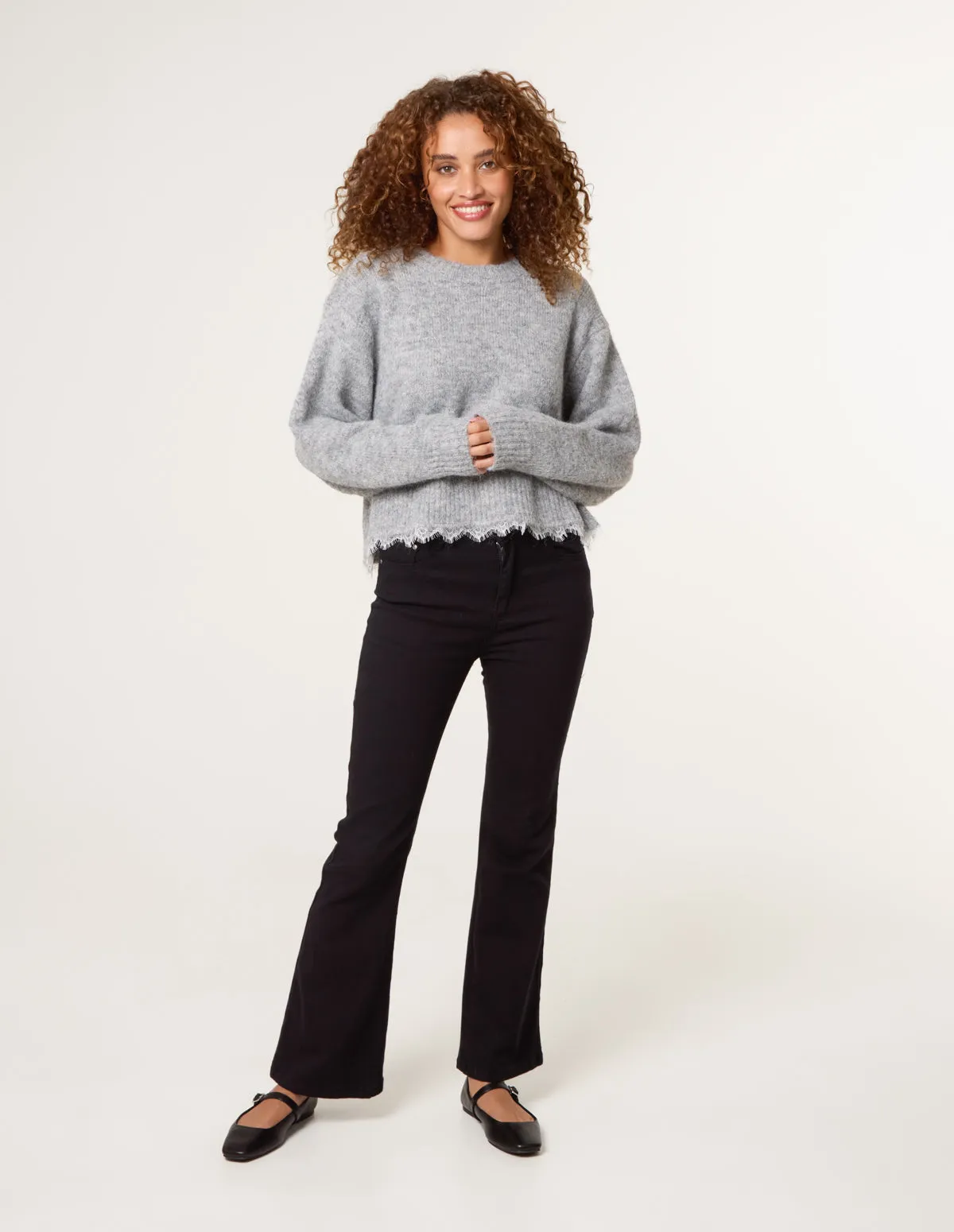 Lace Detailed Crew Neck Jumper sold by Blue Vanilla