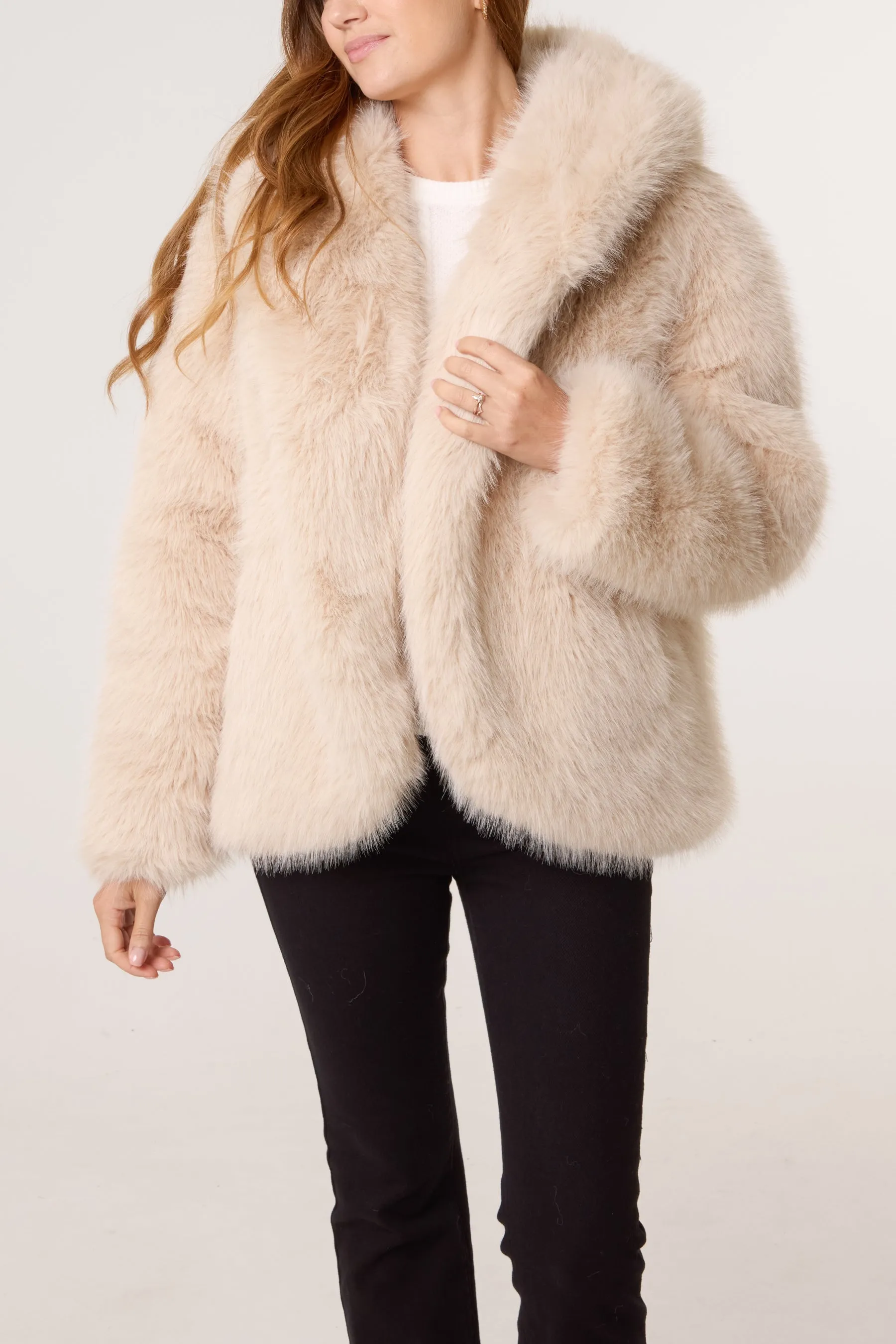 Faux Fur Hooded Short Coat sold by Blue Vanilla