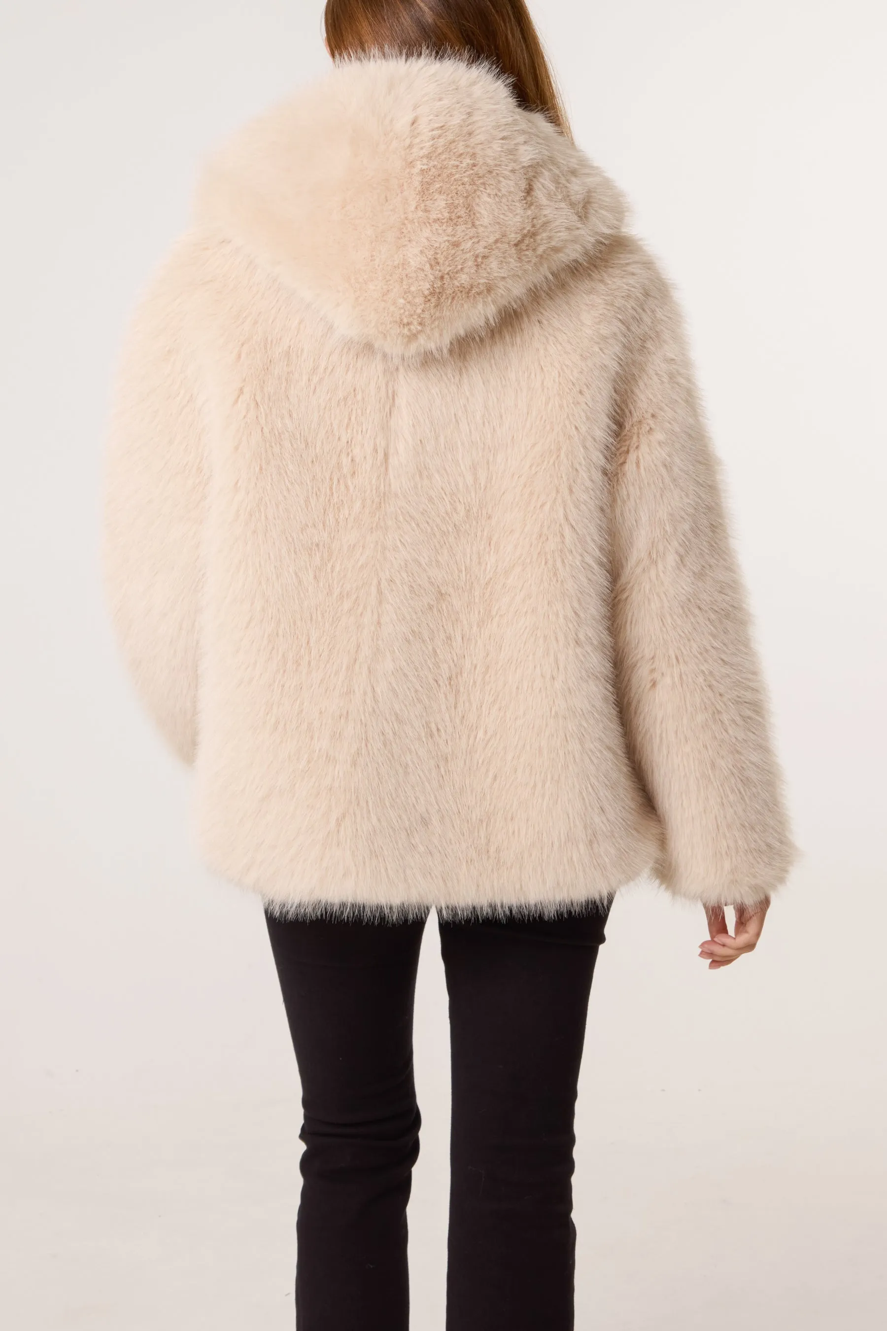 Faux Fur Hooded Short Coat sold by Blue Vanilla product image thumbnail 4