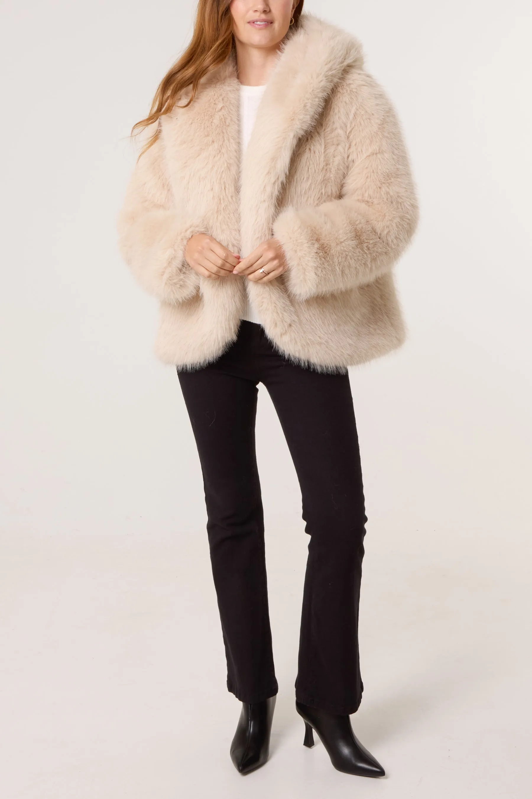 Faux Fur Hooded Short Coat sold by Blue Vanilla product image thumbnail 3