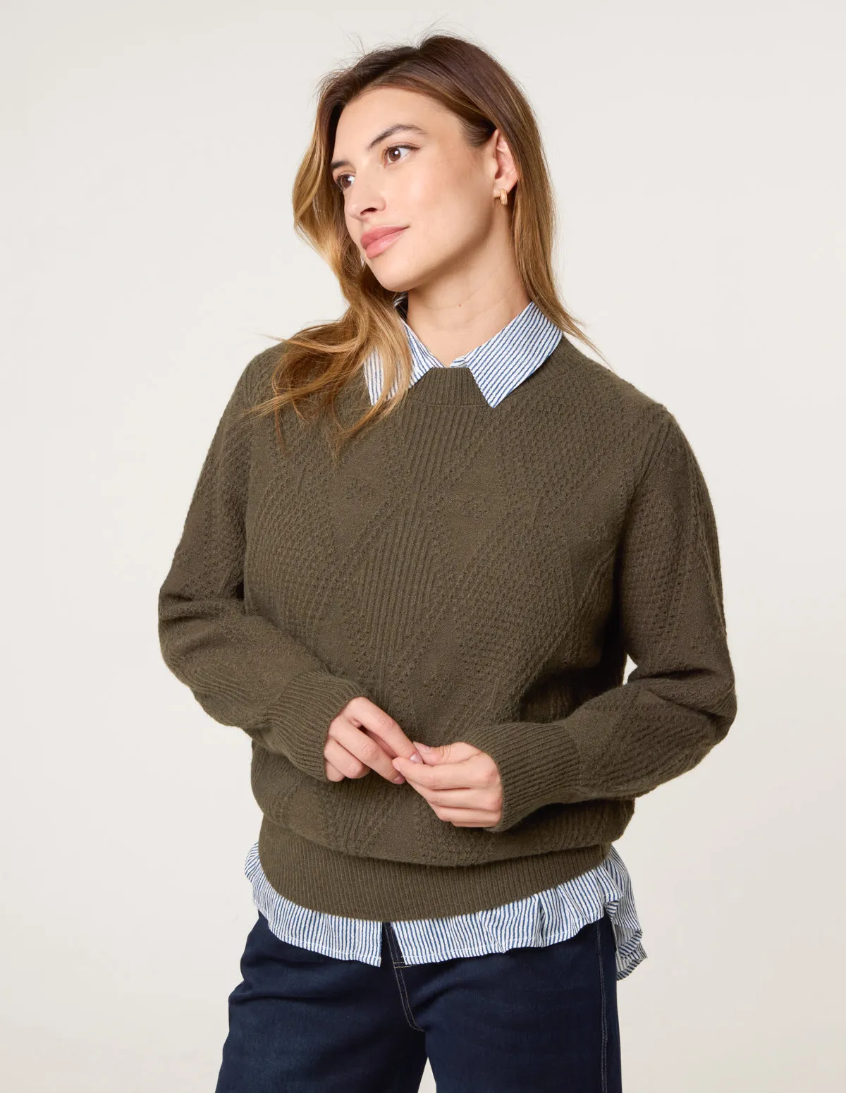 Argyle Texture Knit Jumper sold by Blue Vanilla