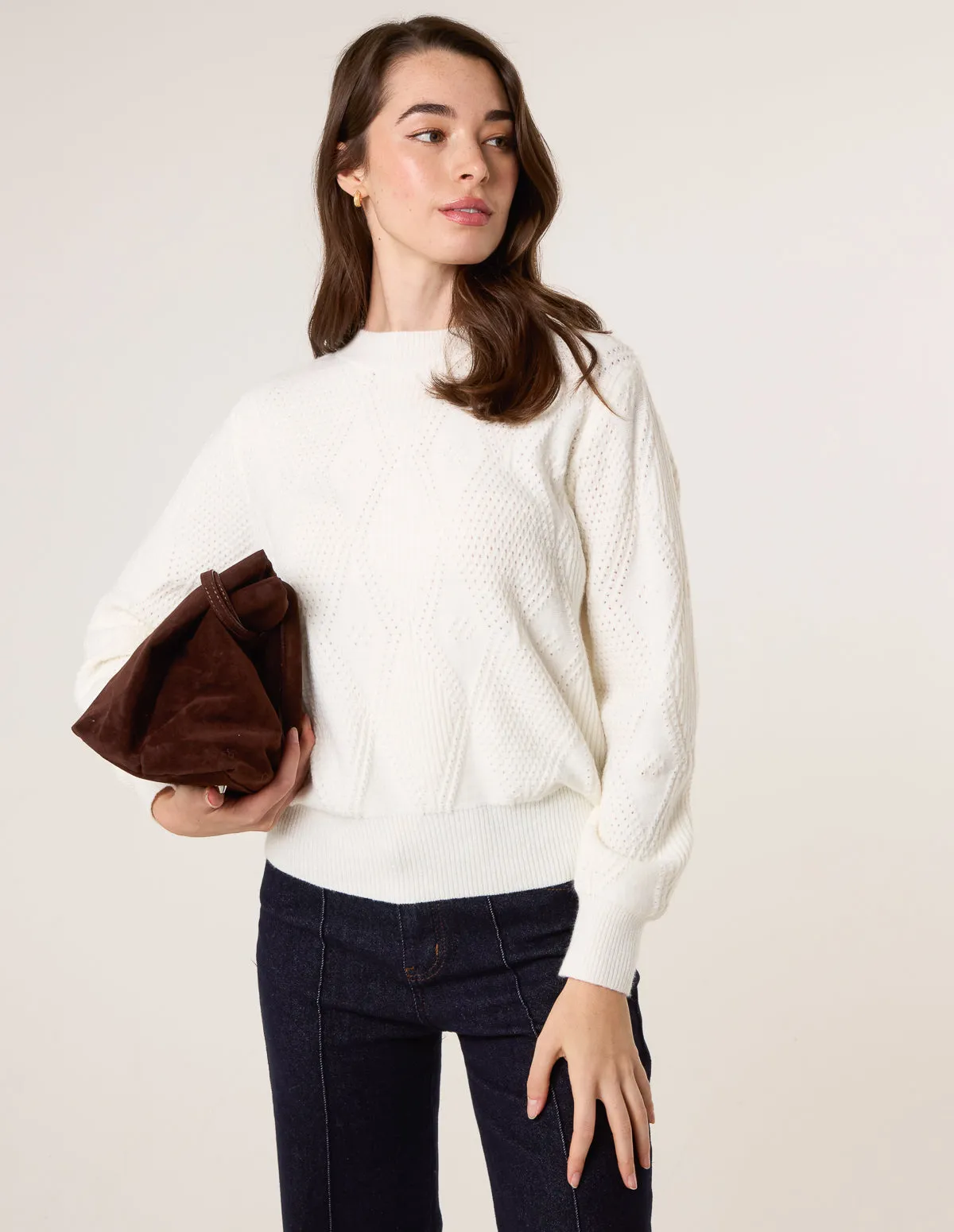 Argyle Texture Knit Jumper sold by Blue Vanilla