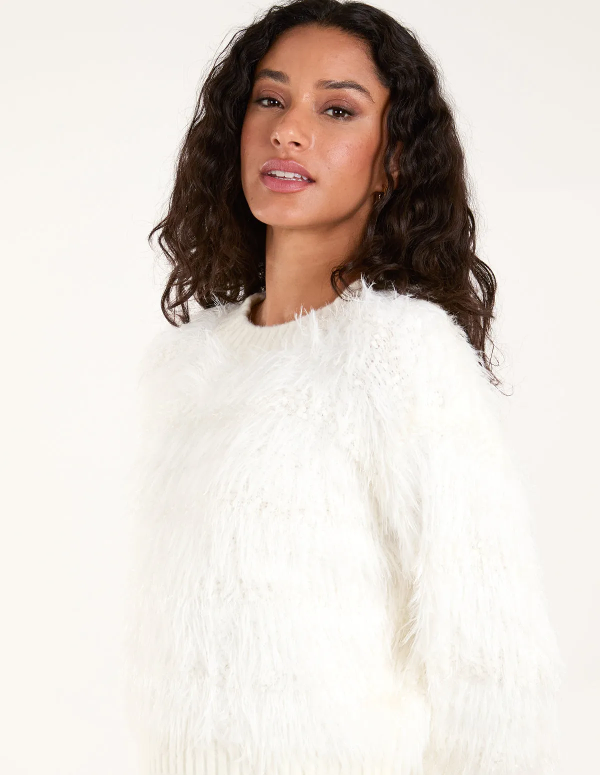 Fluffy Contrast Stripe Jumper sold by Blue Vanilla product image thumbnail 3