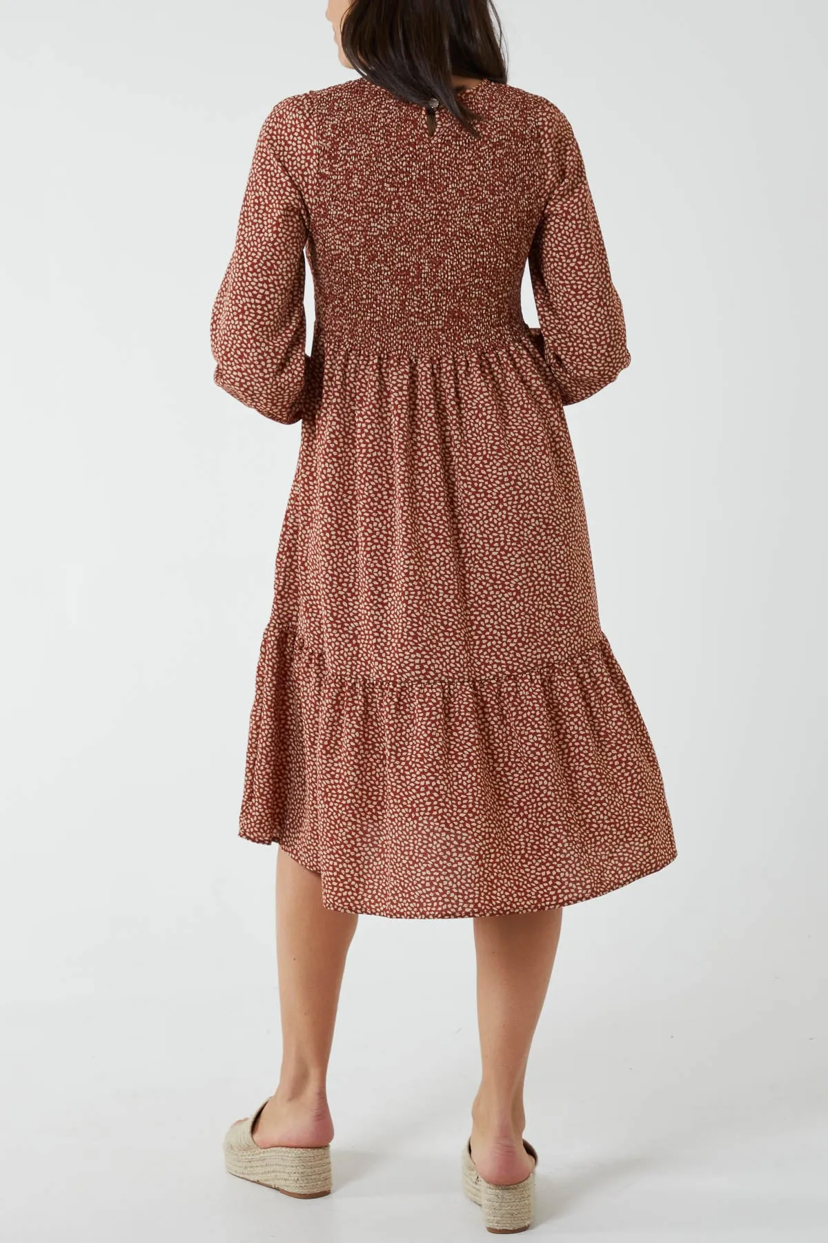 Floral Long Sleeve Tiered Dress sold by Blue Vanilla product image thumbnail 4