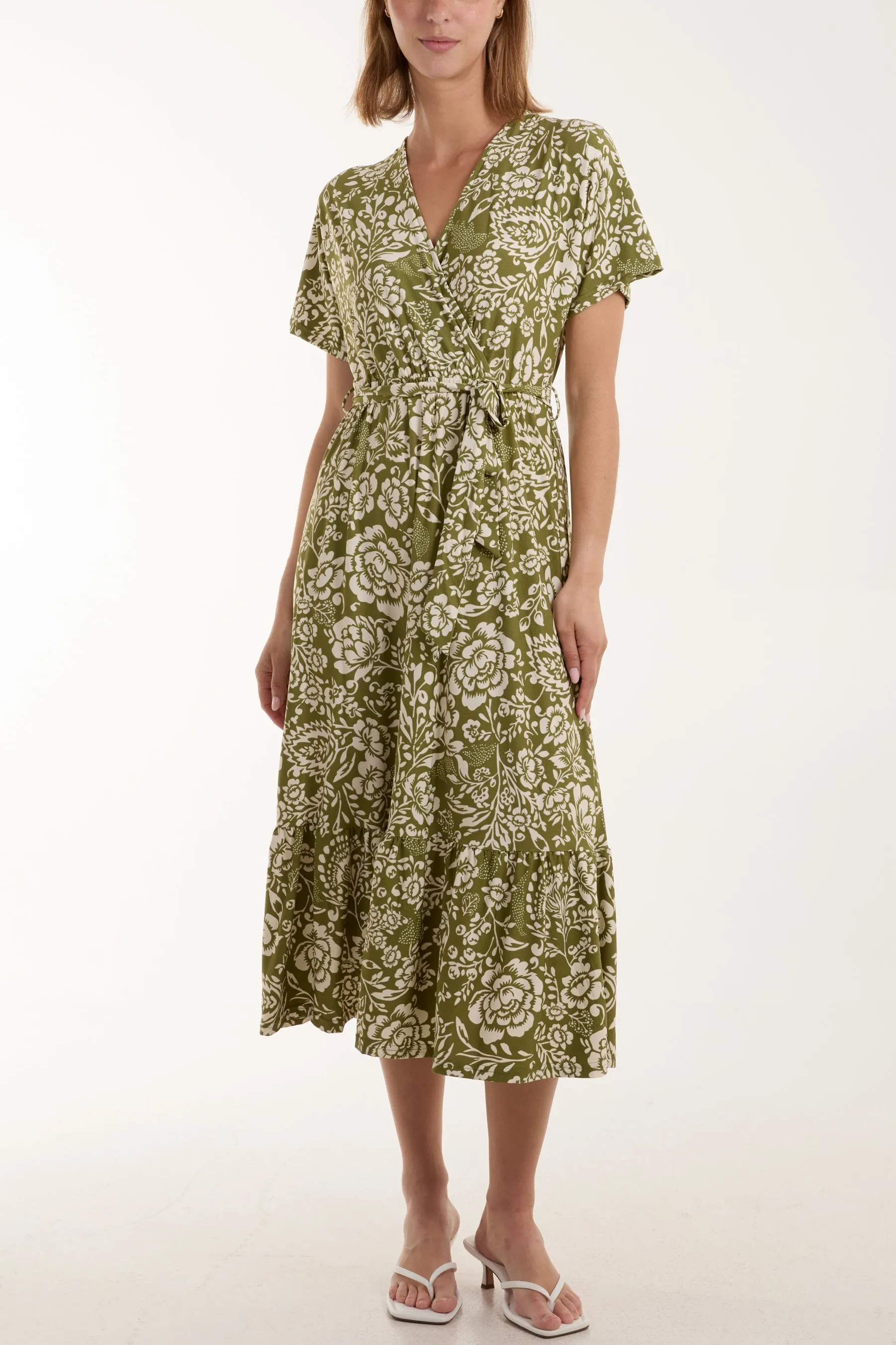 Double V Midi Dress With Tassel Tie sold by Blue Vanilla product image thumbnail 3