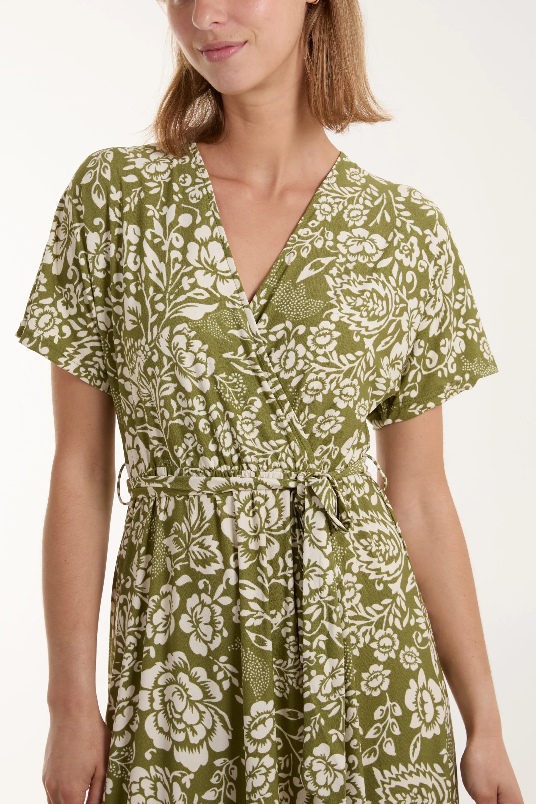 Double V Midi Dress With Tassel Tie sold by Blue Vanilla product image thumbnail 4