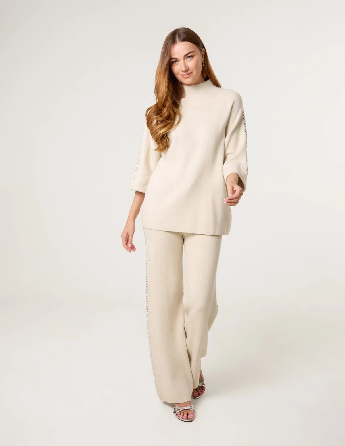 Square High Neck Rhinestone Jumper sold by Blue Vanilla