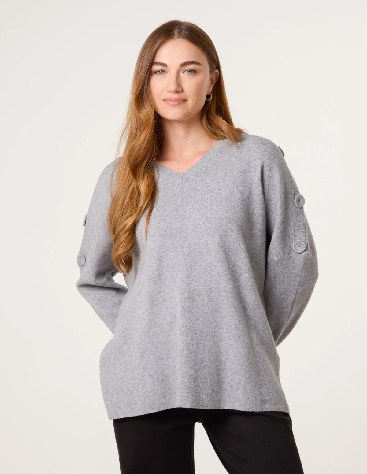 V Neck Button Jumper sold by Blue Vanilla product image thumbnail 2