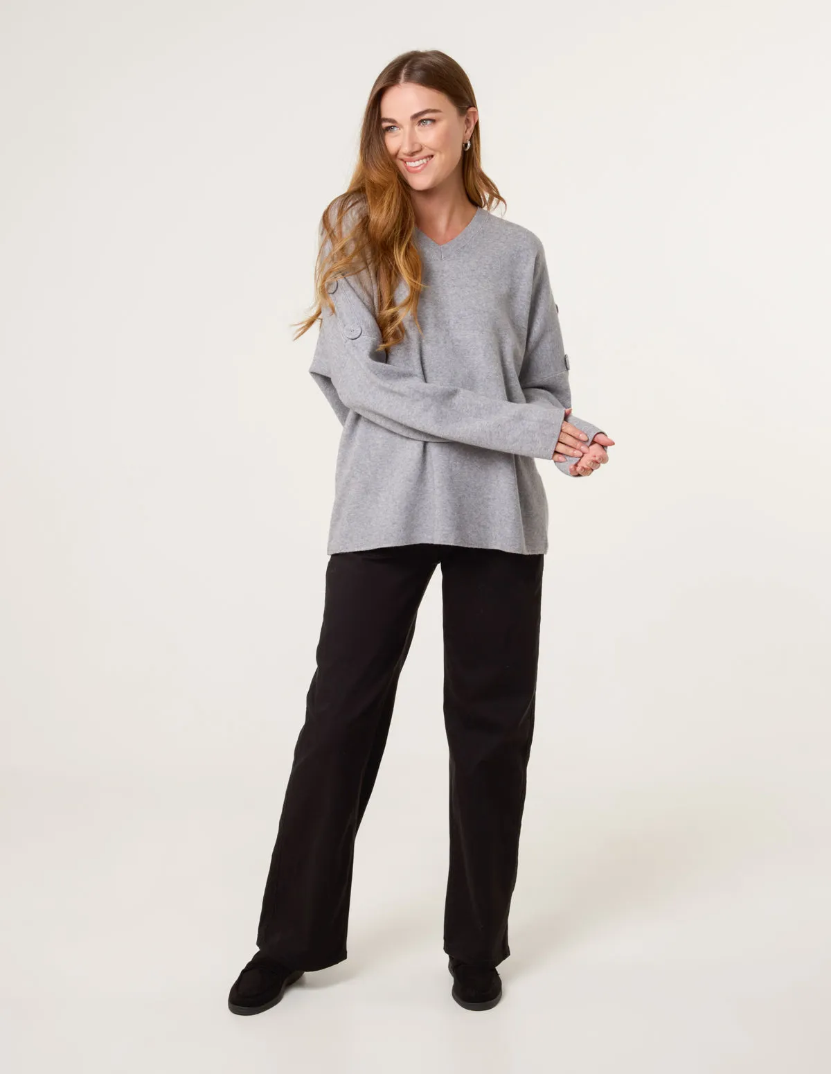 V Neck Button Jumper sold by Blue Vanilla product image thumbnail 3