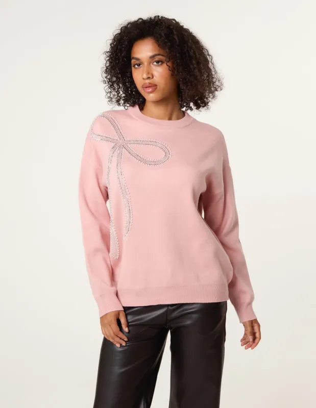 Diamante And Pearl Bow Knit Jumper sold by Blue Vanilla