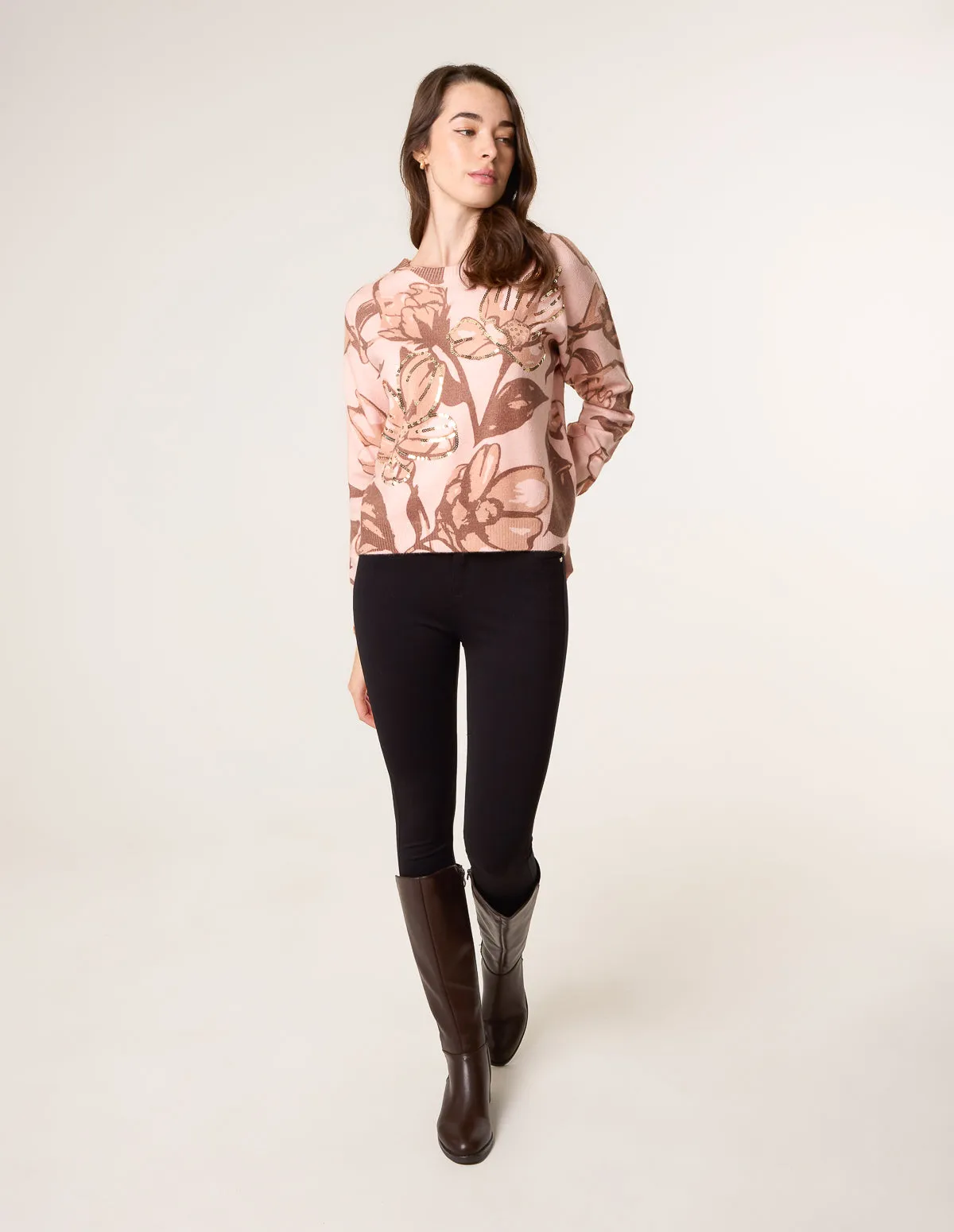 Flower Sequin Detailed Jumper sold by Blue Vanilla product image thumbnail 2