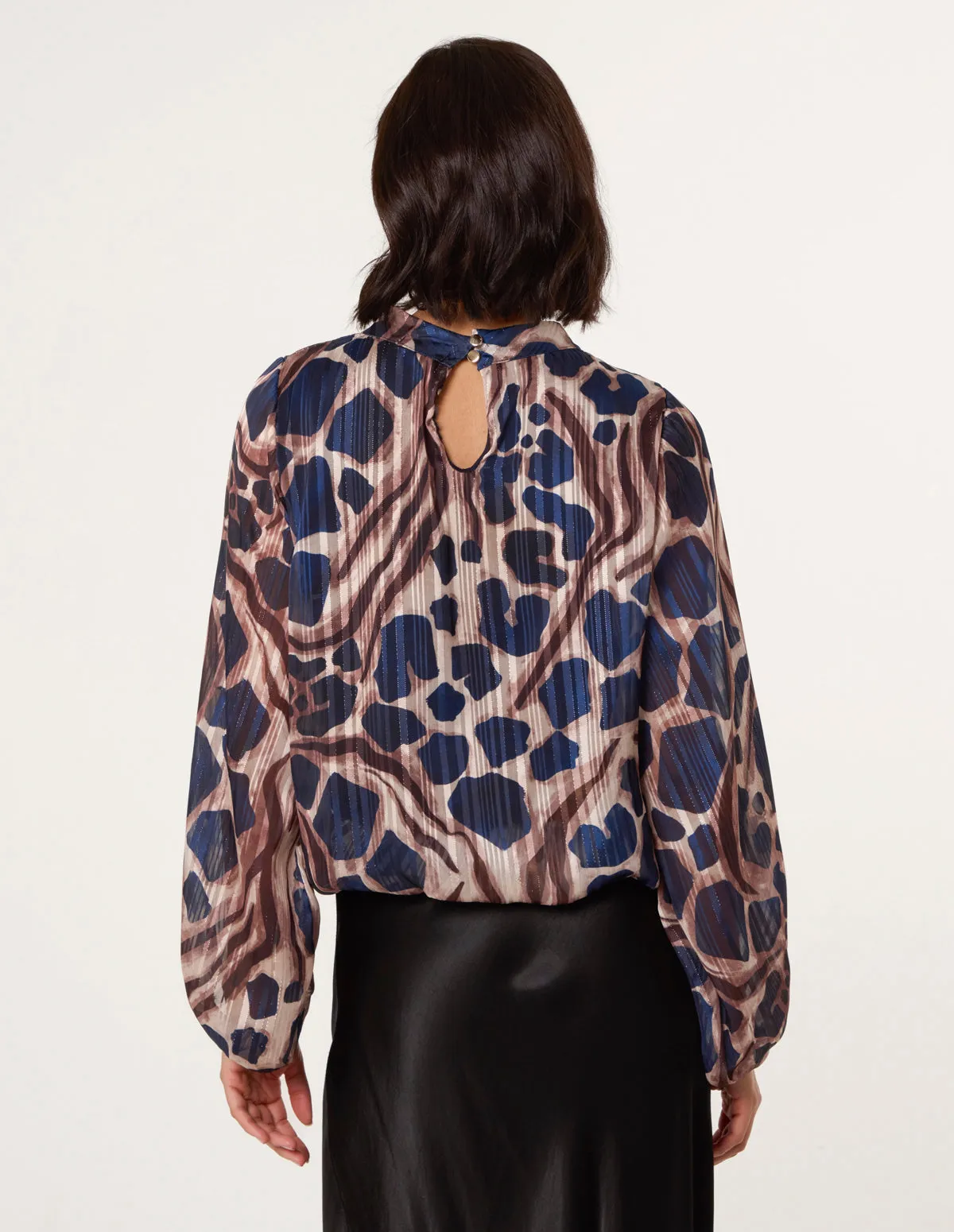 Metallic Stripe Puffball Blouse sold by Blue Vanilla product image thumbnail 4