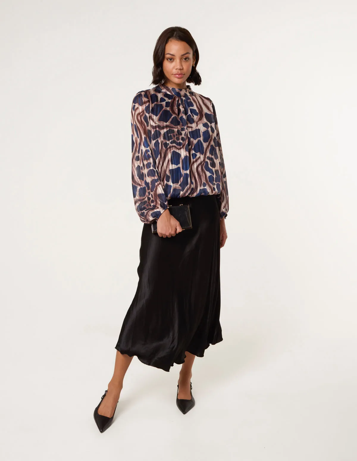 Metallic Stripe Puffball Blouse sold by Blue Vanilla product image thumbnail 2