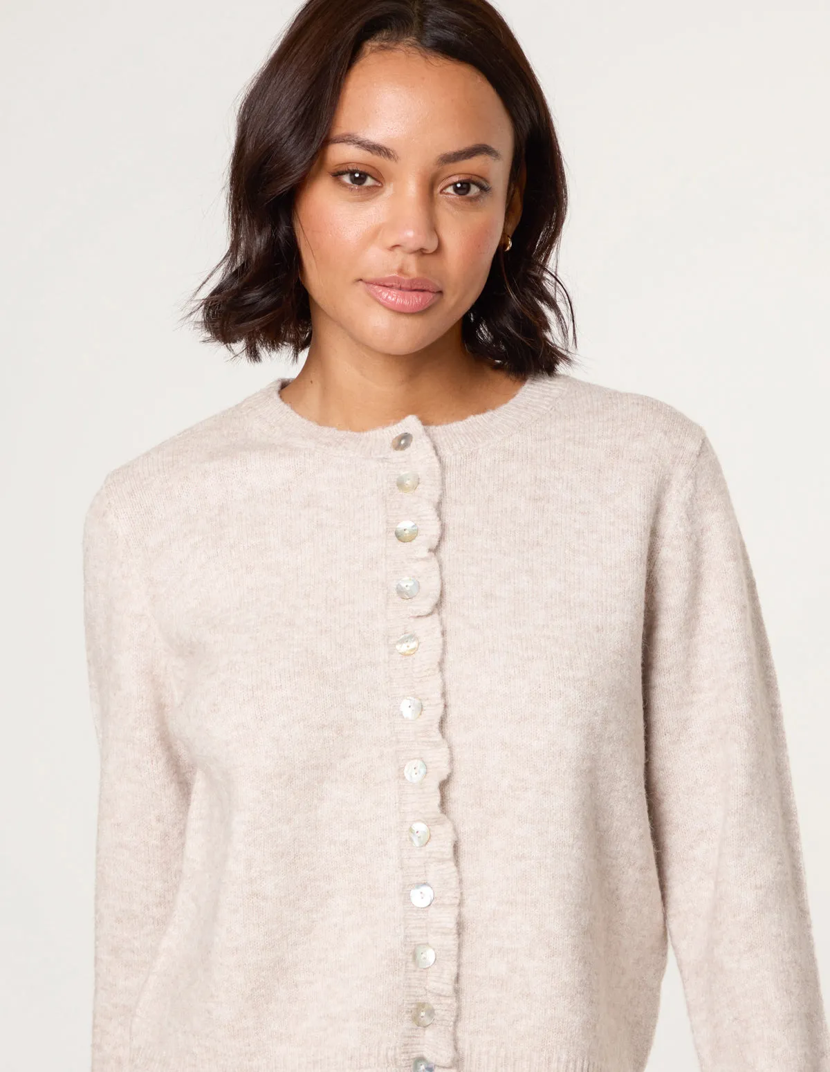 Cardigan With Ruffle Trim sold by Blue Vanilla product image thumbnail 3